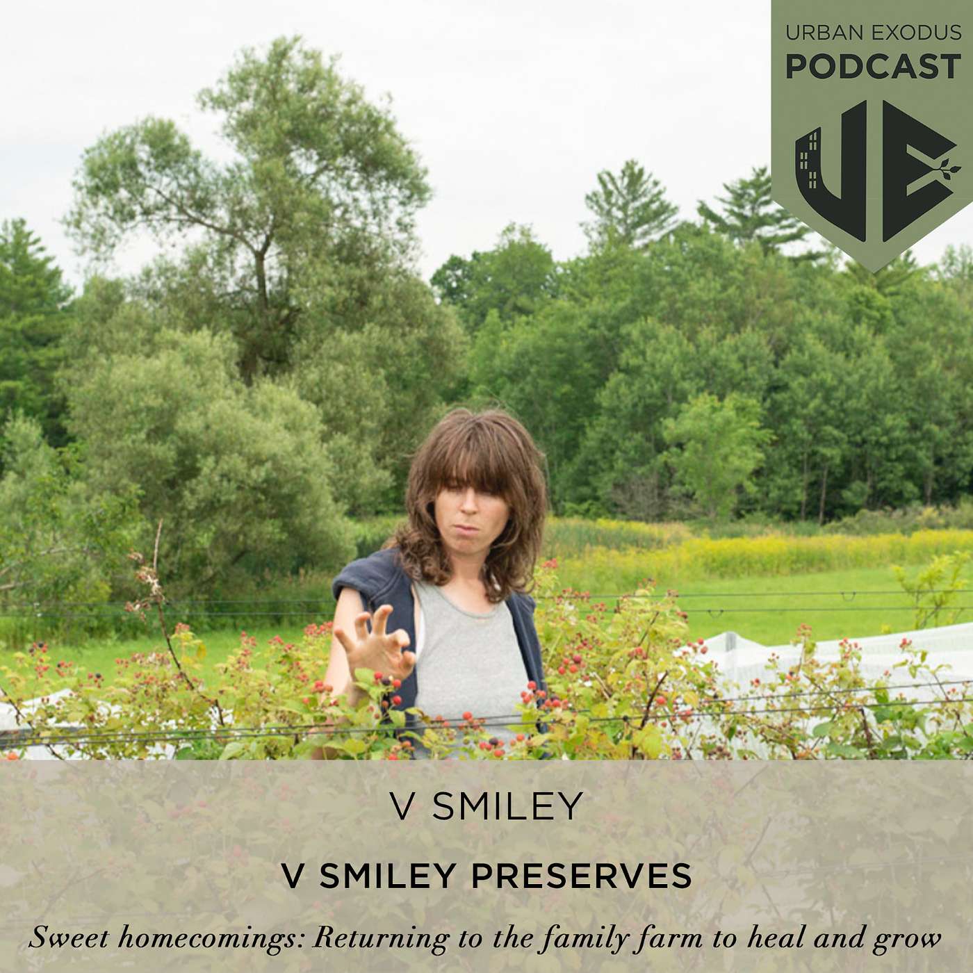 E26: Sweet homecomings: A queer entrepreneur returns to their family farm to mend ties, preserve & grow | V Smiley in New Haven, VT episode artwork