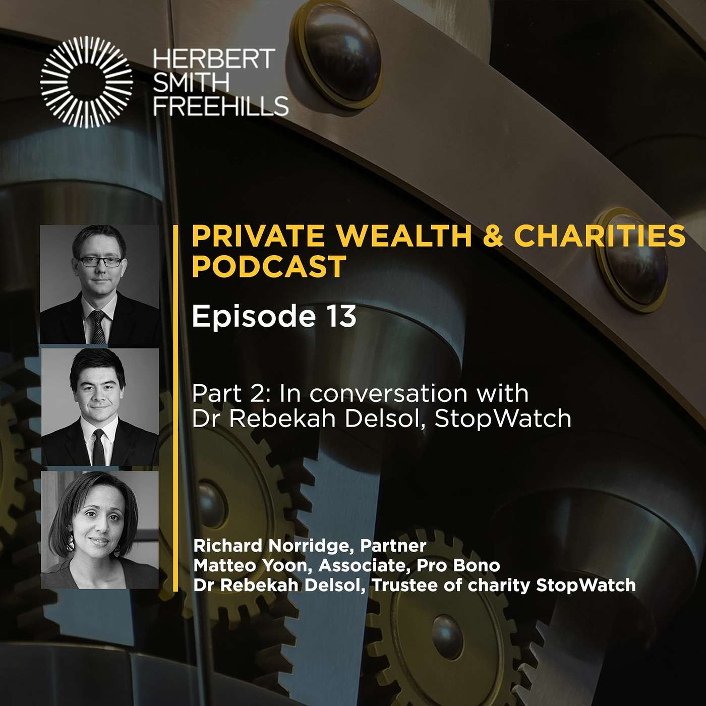 Private Wealth & Charities EP13, Part 2: In conversation with Dr Rebekah Delsol, StopWatch episode artwork