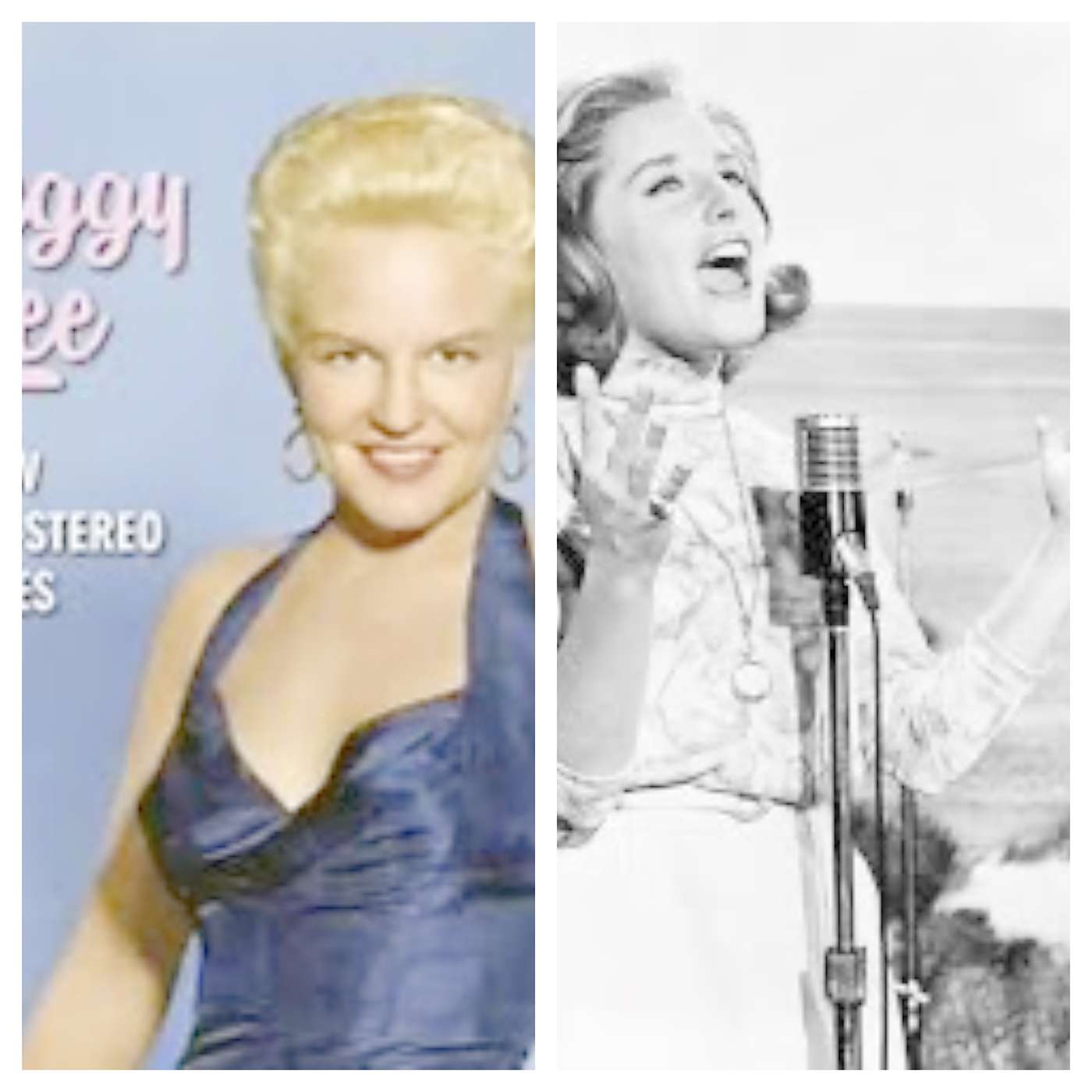 BACK BY POPULAR DEMAND! ANOTHER STACK O 45s TWO-FER FROM BILL AND RICH, THE SPLENDID BOHEMIANS - TWO ESTIMABLE SIRENS WHO’VE SPANNED THE SPECTRUM OF POP - PEGGY LEE (1920-2002), AND LESLIE GORE (1946-2015).