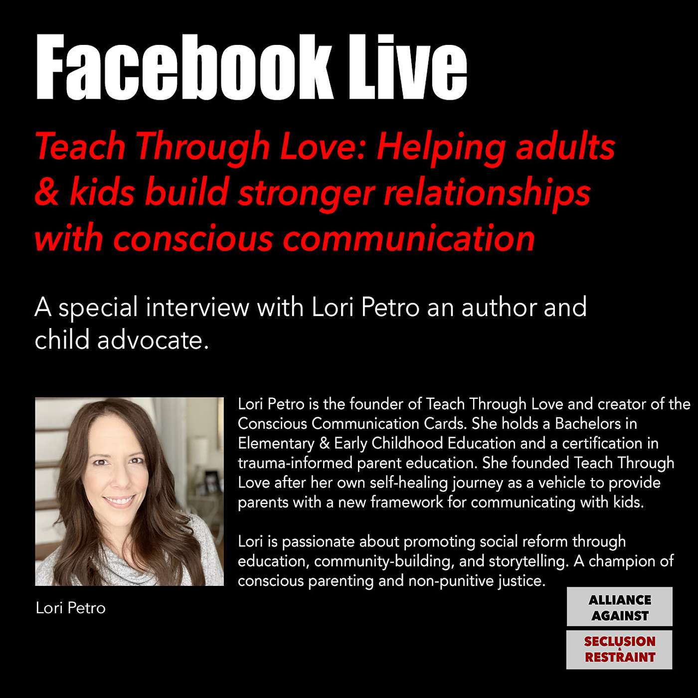 Teach Through Love: Helping adults & kids build stronger relationships with conscious communication