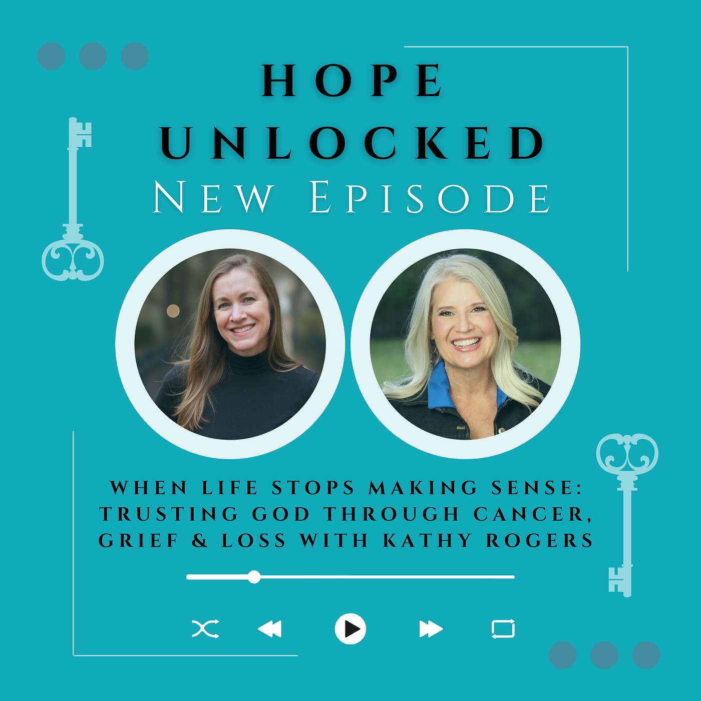 Hope Unlocked  | Christian Testimonies, Hope &... - When Life Stops Making Sense: Trusting God Through Cancer, Grief & Loss with Kathy Rogers episode artwork