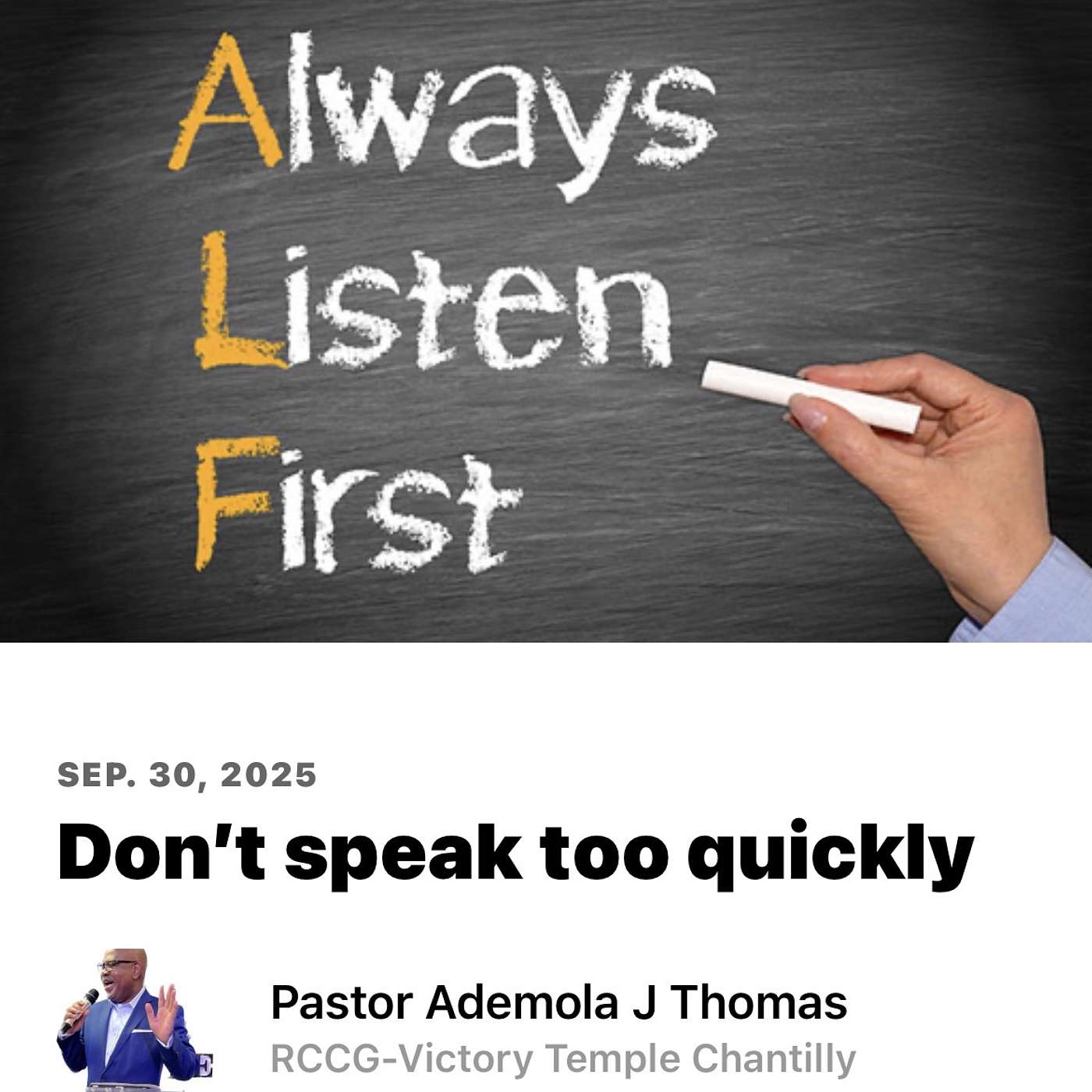 Don't speak too quickly. episode artwork