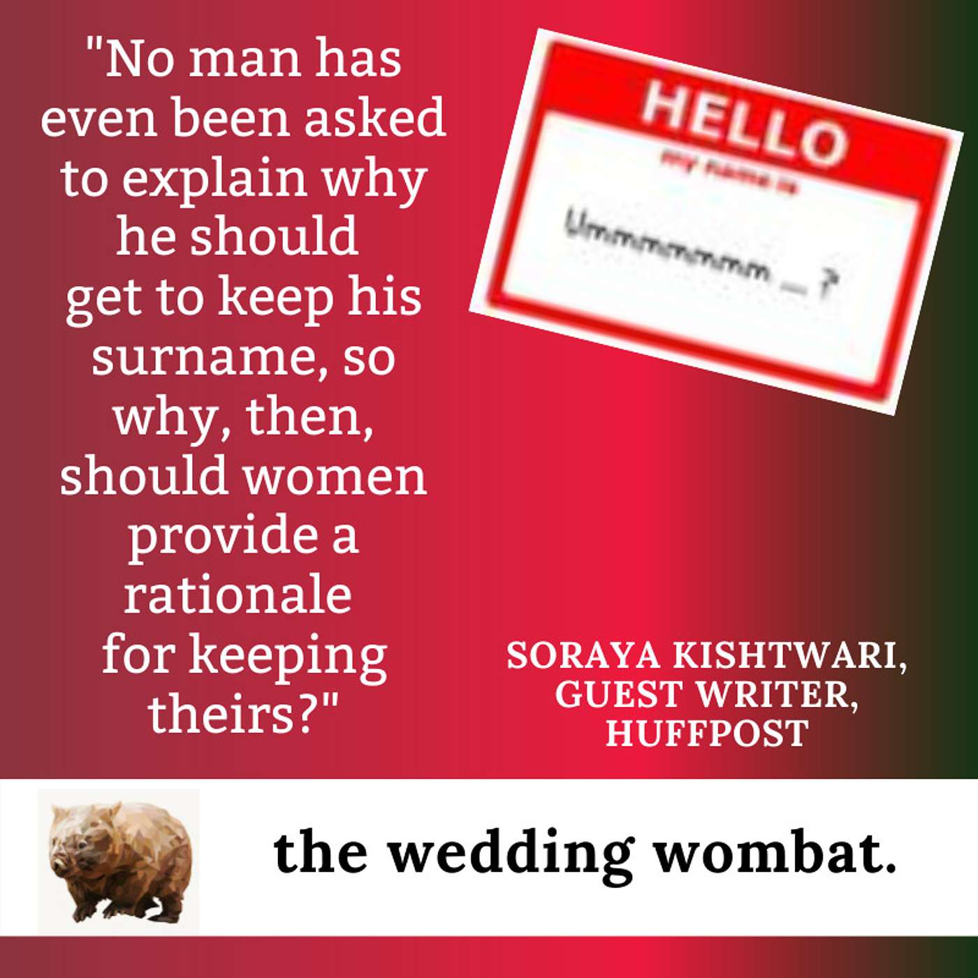 The Wedding Wombat
