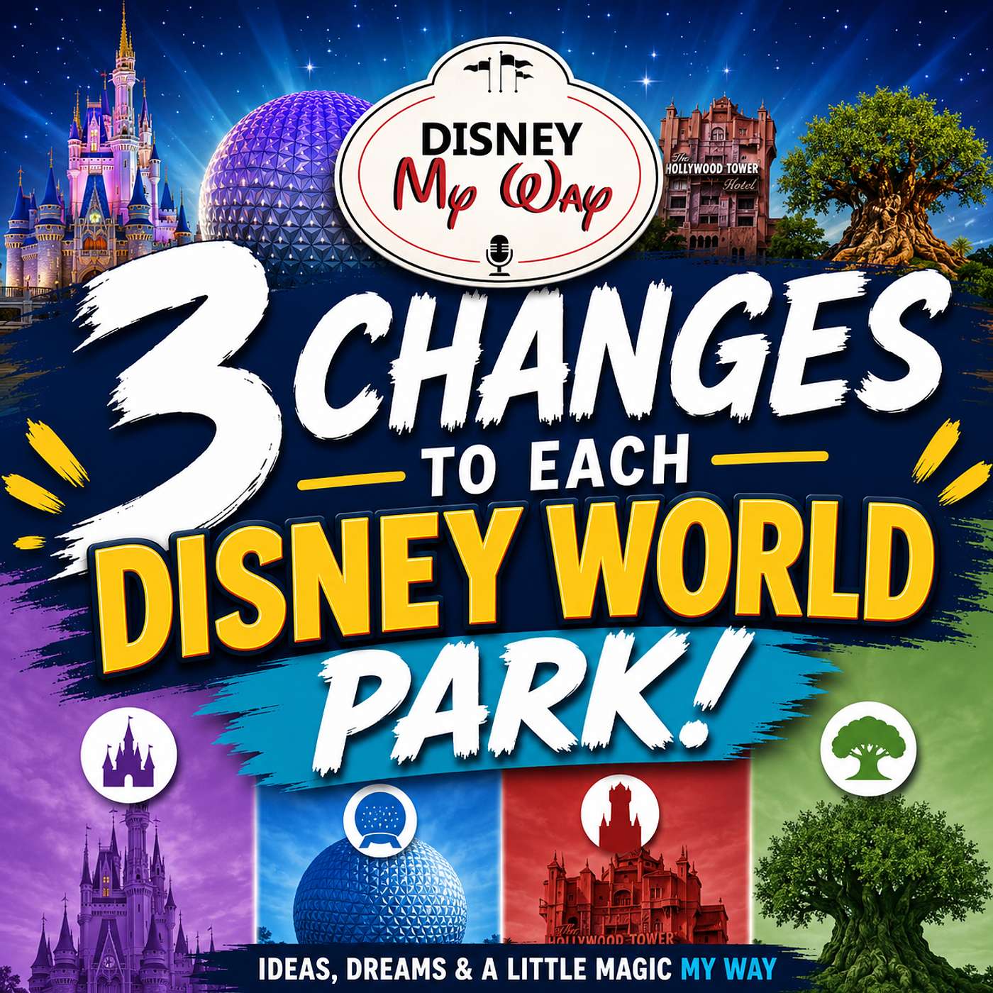 3 Changes to each Disney World Park episode artwork
