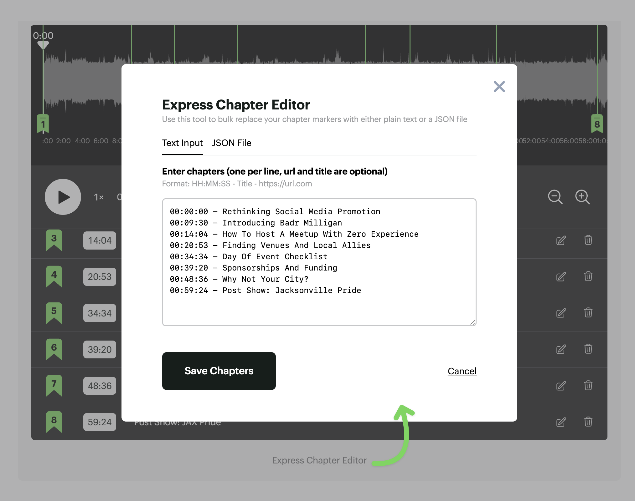 Express Chapter Editor