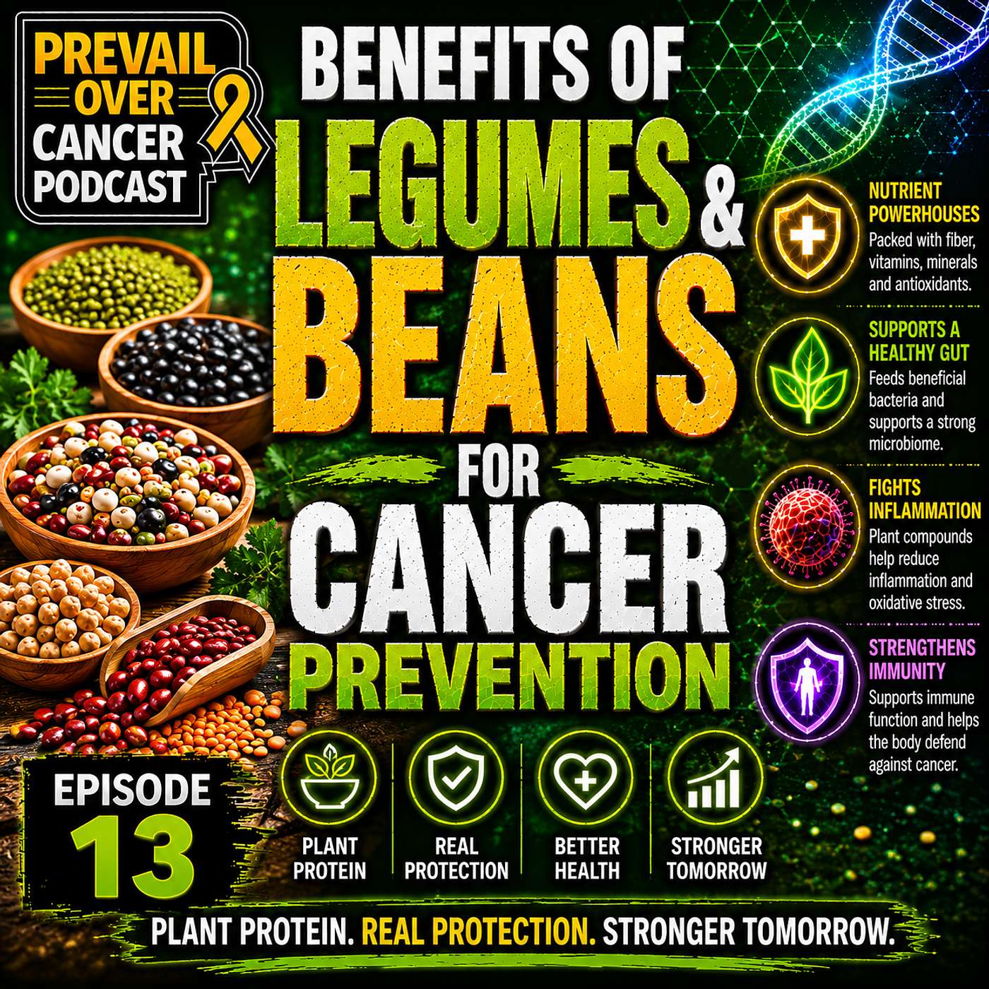 Benefits of Legumes & Beans For Cancer prevention episode artwork