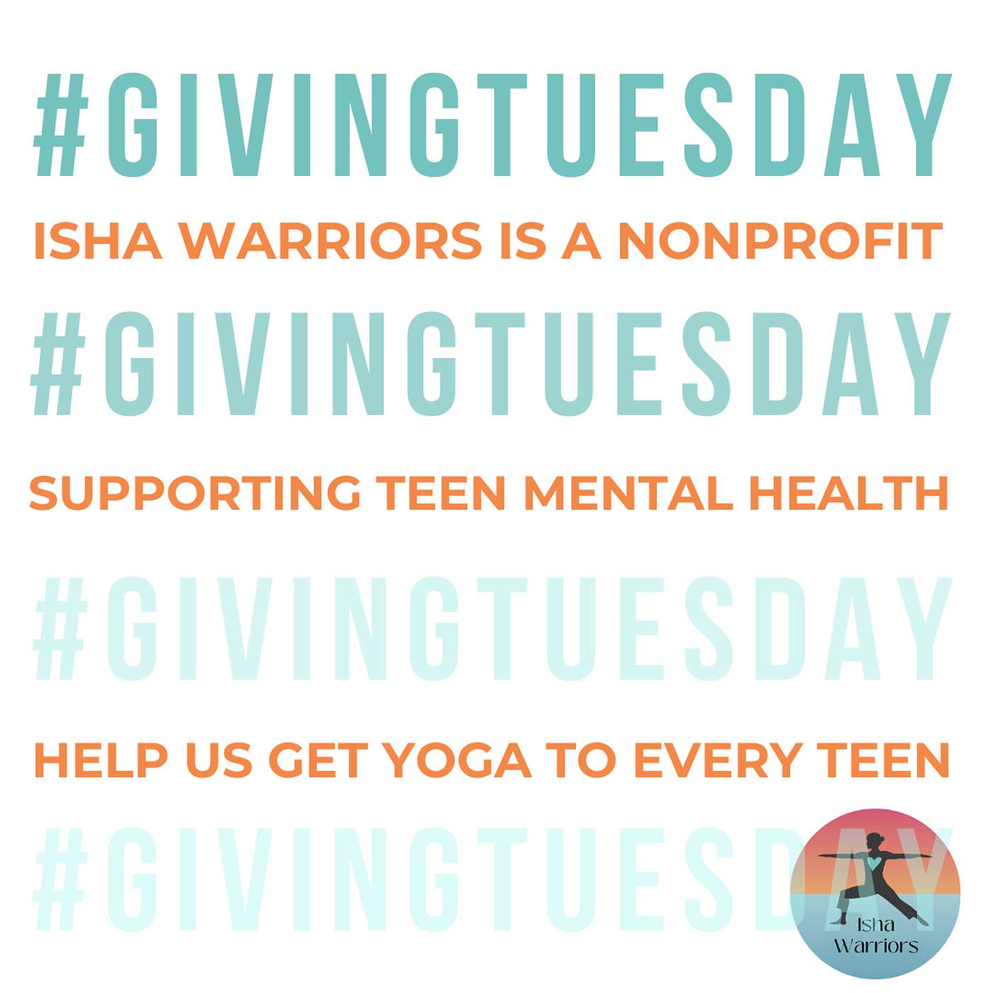 Monday Mindset With Isha Warriors - #GIVINGTUESDAY HELP THIS AMAZING NONPROFIT REACH MORE TEENS TODAY!