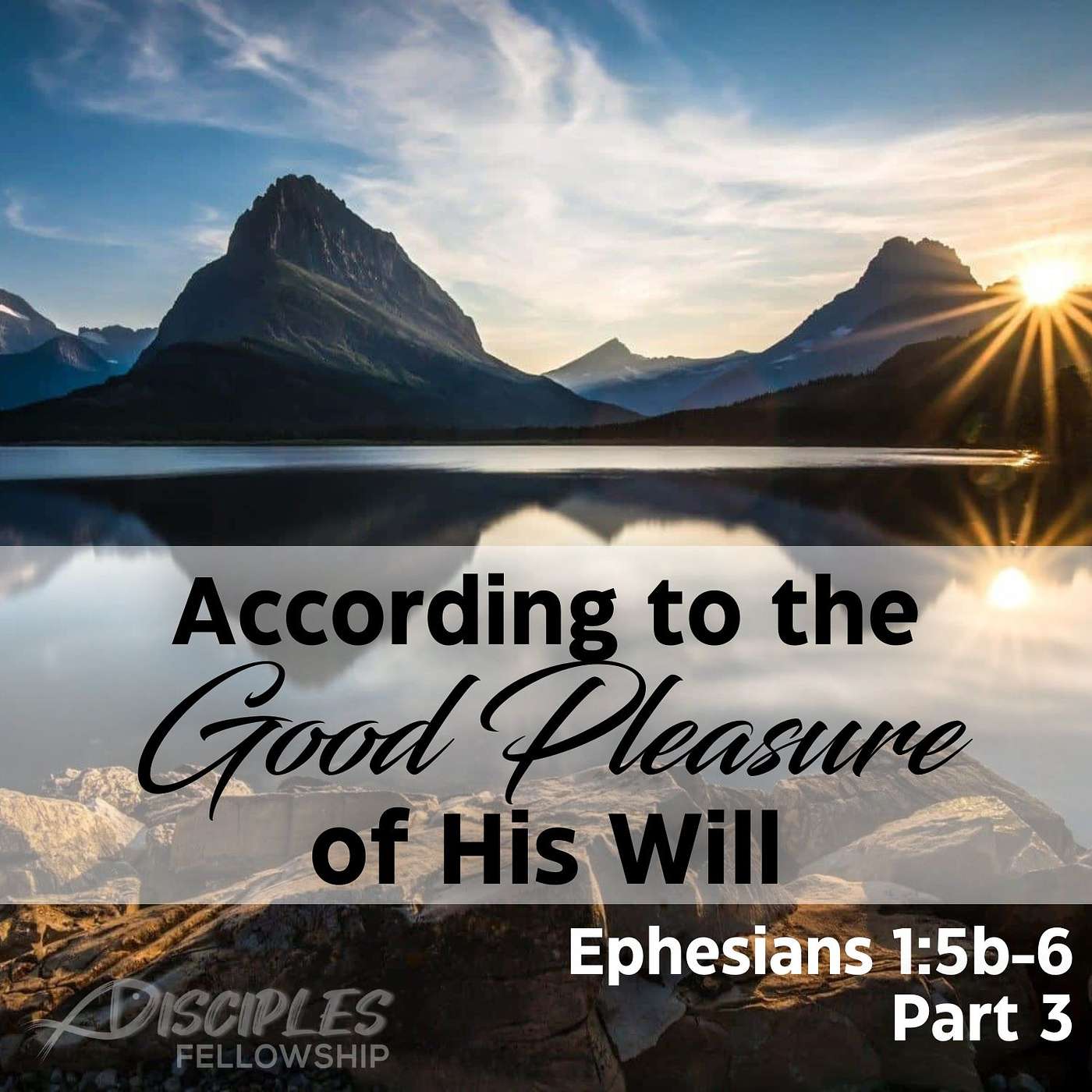 According to the Good Pleasure of His Will, Part 3; Ephesians 1:5b-6