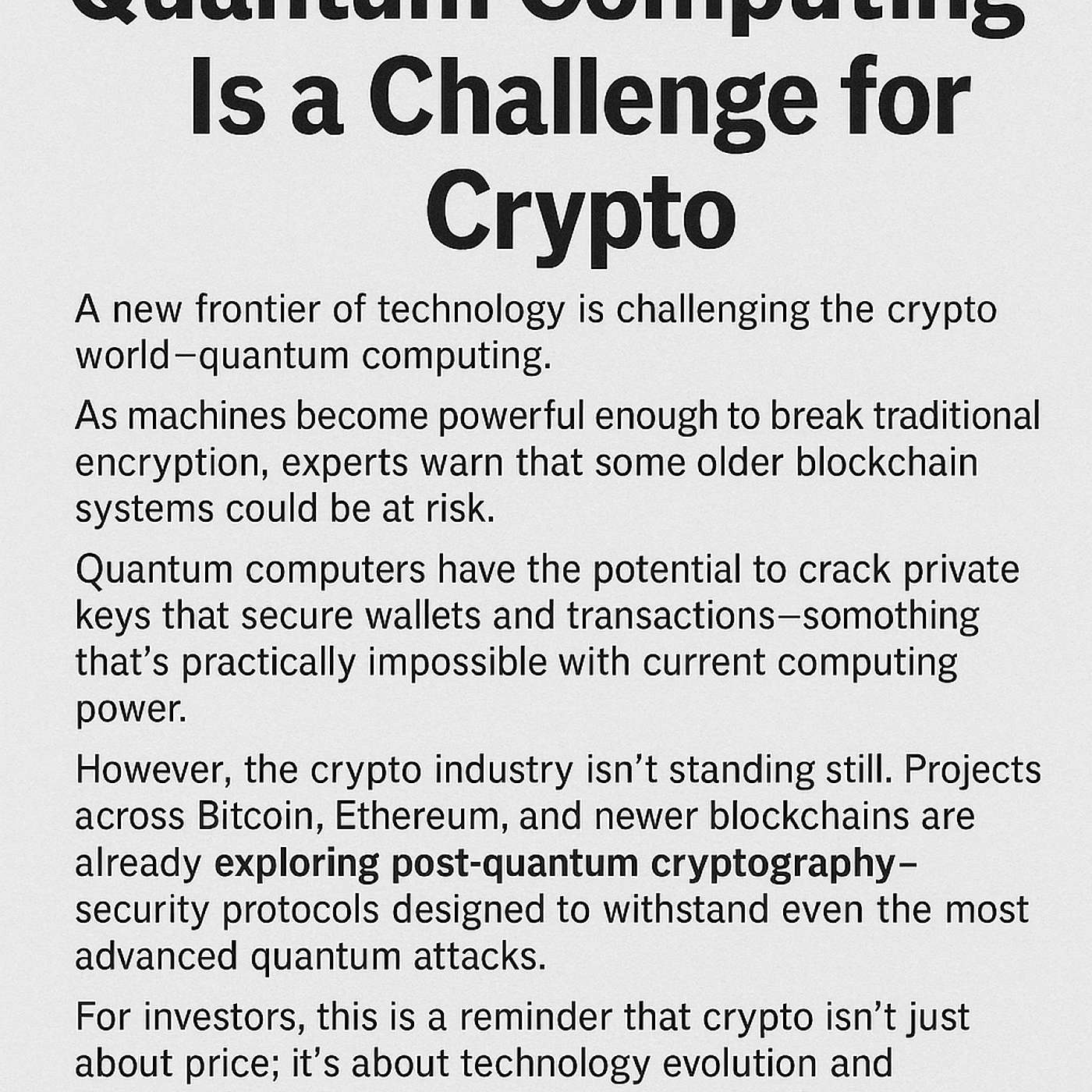 Quantum Computing vs. Bitcoin: The Next Great Challenge