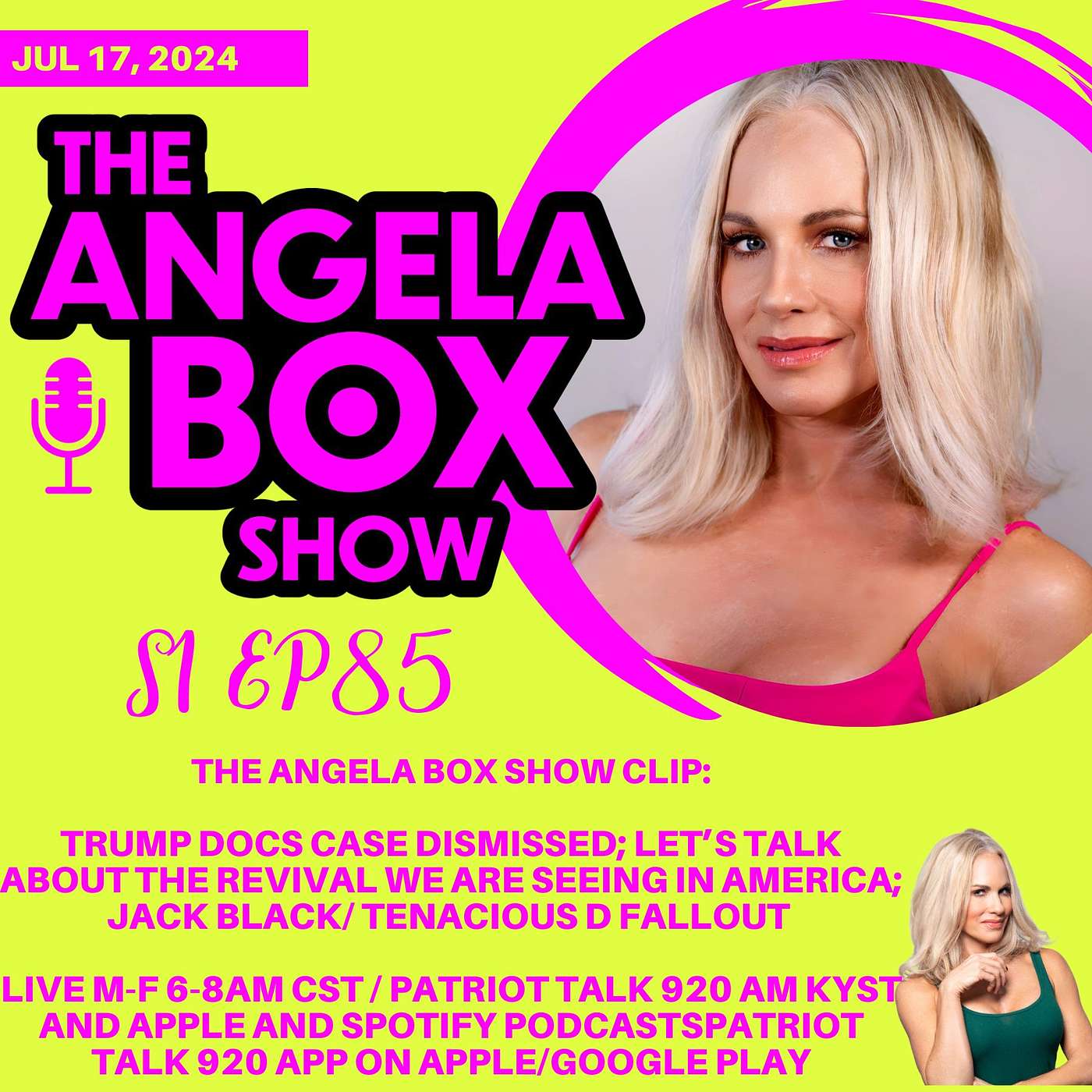 The Angela Box Show - July 17, 2024 S1 Ep85 - TRUMP DOCS CASE DISMISSED; LET’S TALK ABOUT THE REVIVAL WE ARE SEEING IN AMERICA; JACK BLACK/ TENACIOUS D FALLOUT