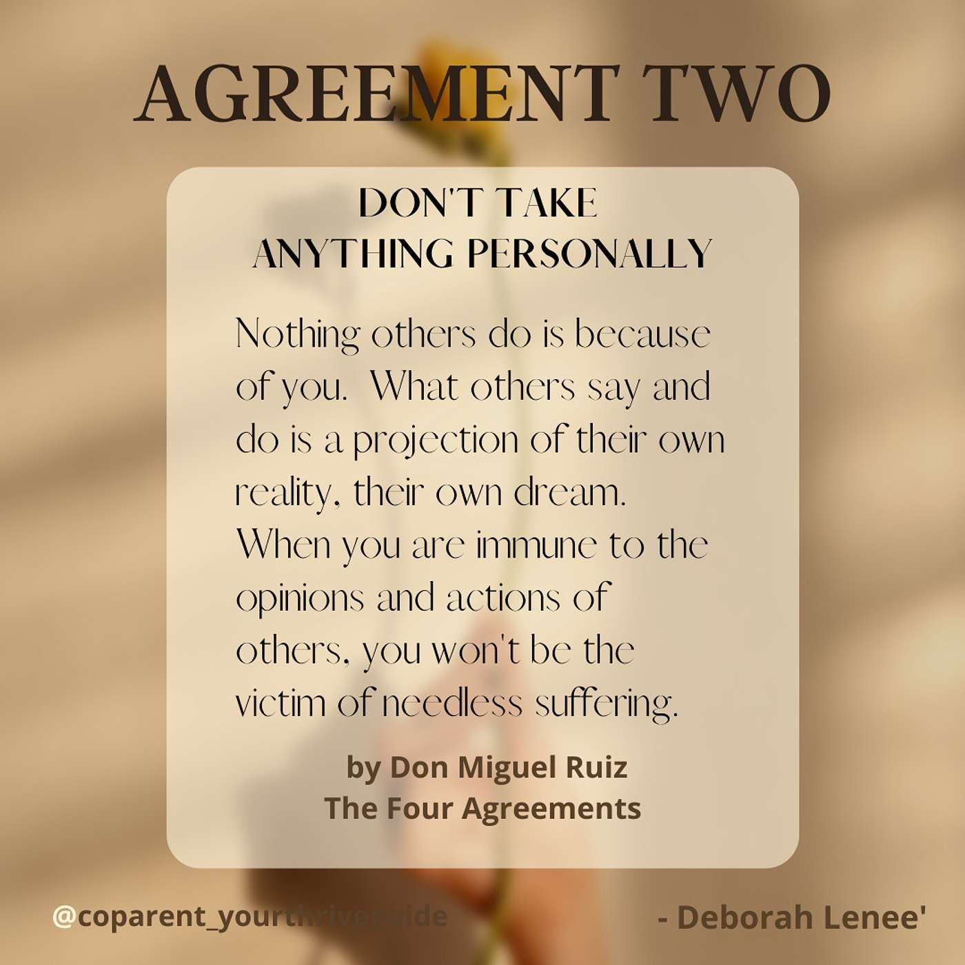 Agreement 2 - Don't Take Things Personally