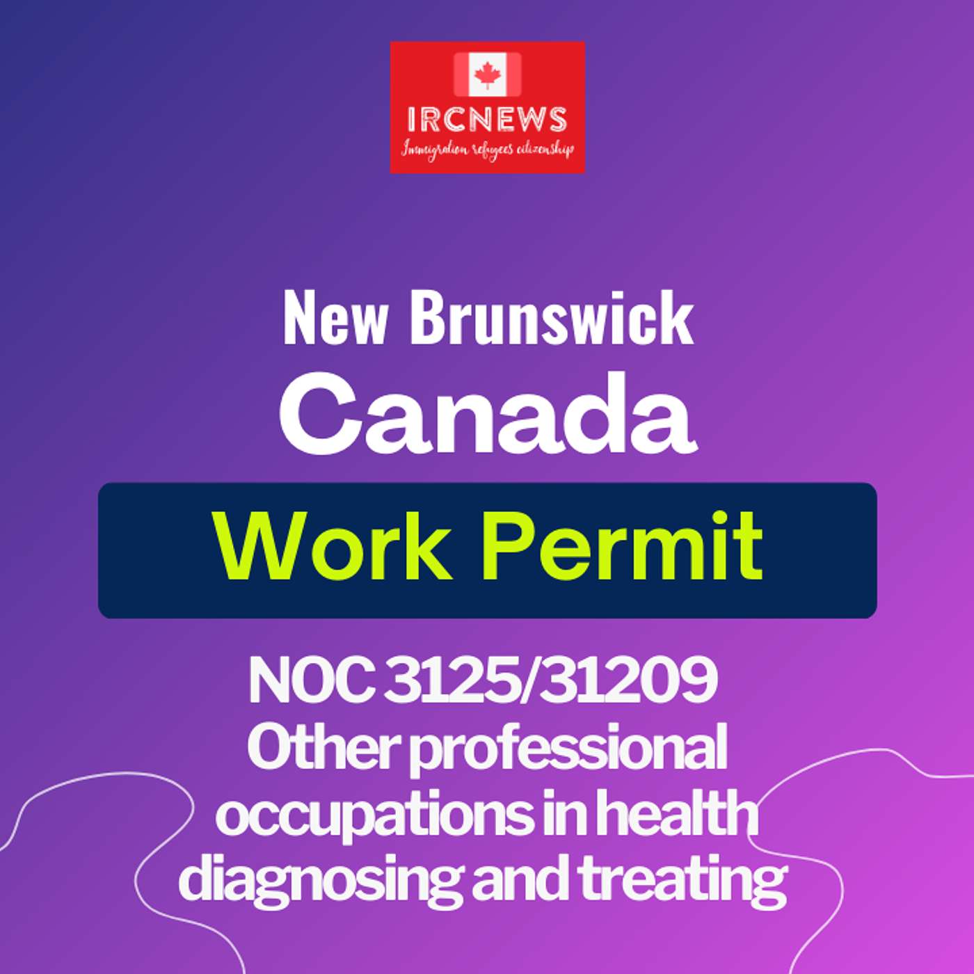 Canada Immigration New Brunswick NOC 3125/31209 Other professional occupations in health diagnosing and treating Work Permits episode artwork