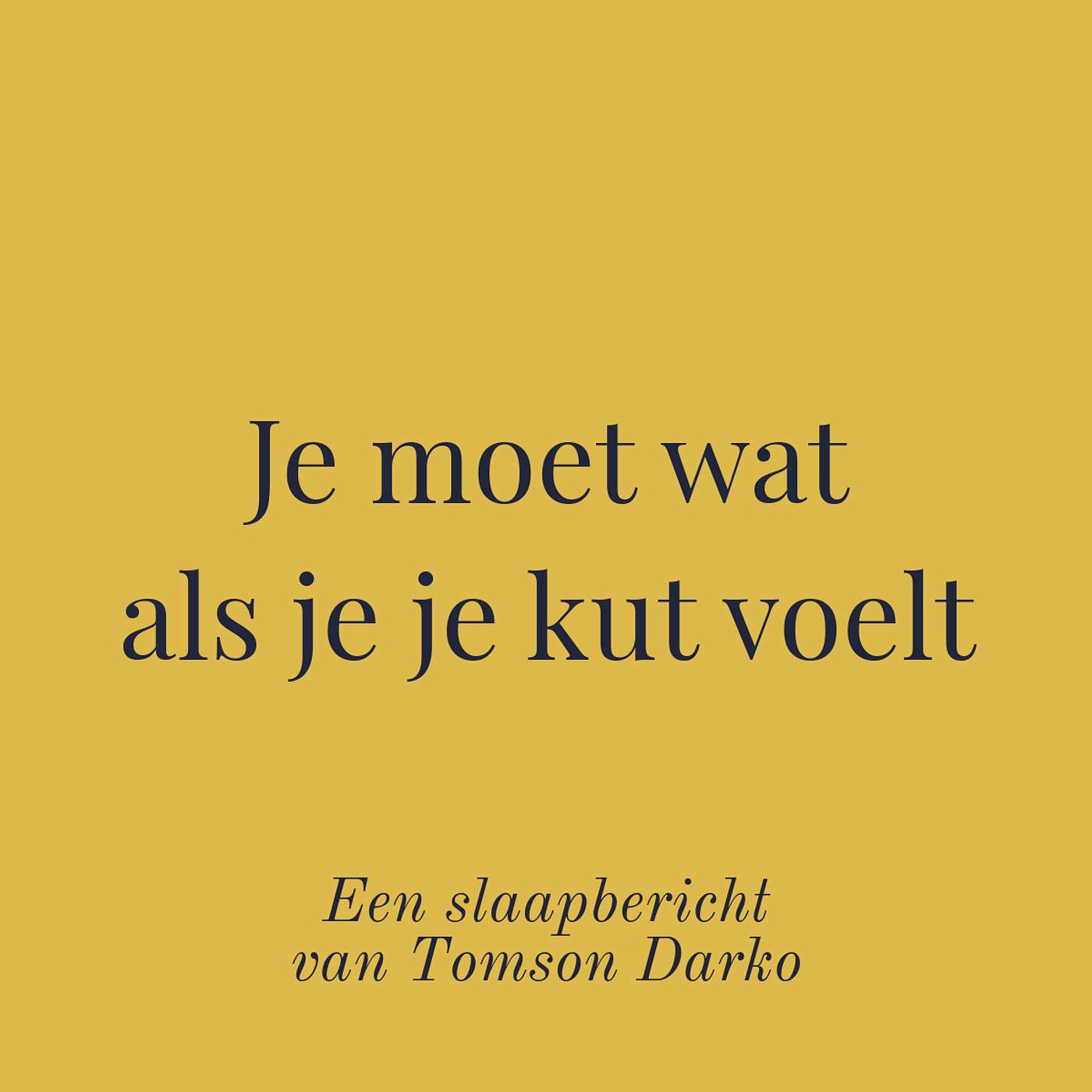 In slaap vallen met melancholie van Tomson Darko