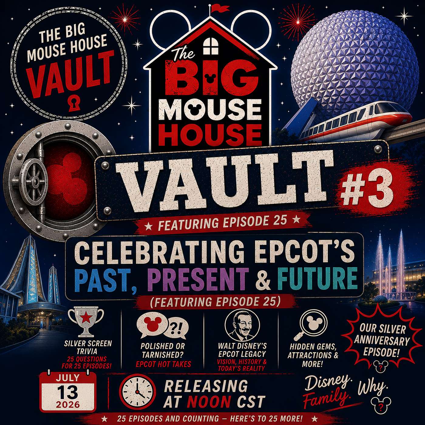 The Big Mouse House Vault #3: Celebrating EPCOT's Past, Present & Future (Featuring Episode 25) episode artwork