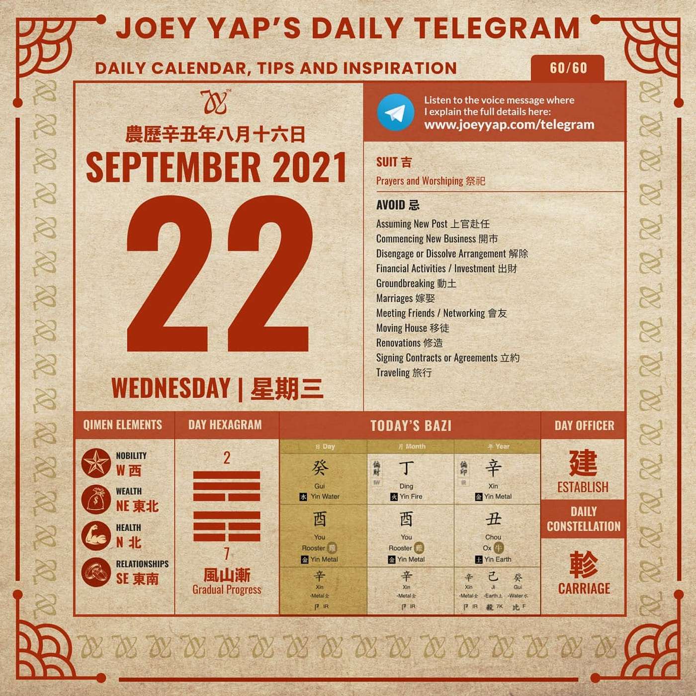 Daily Audio Calendar - 22 September 2021