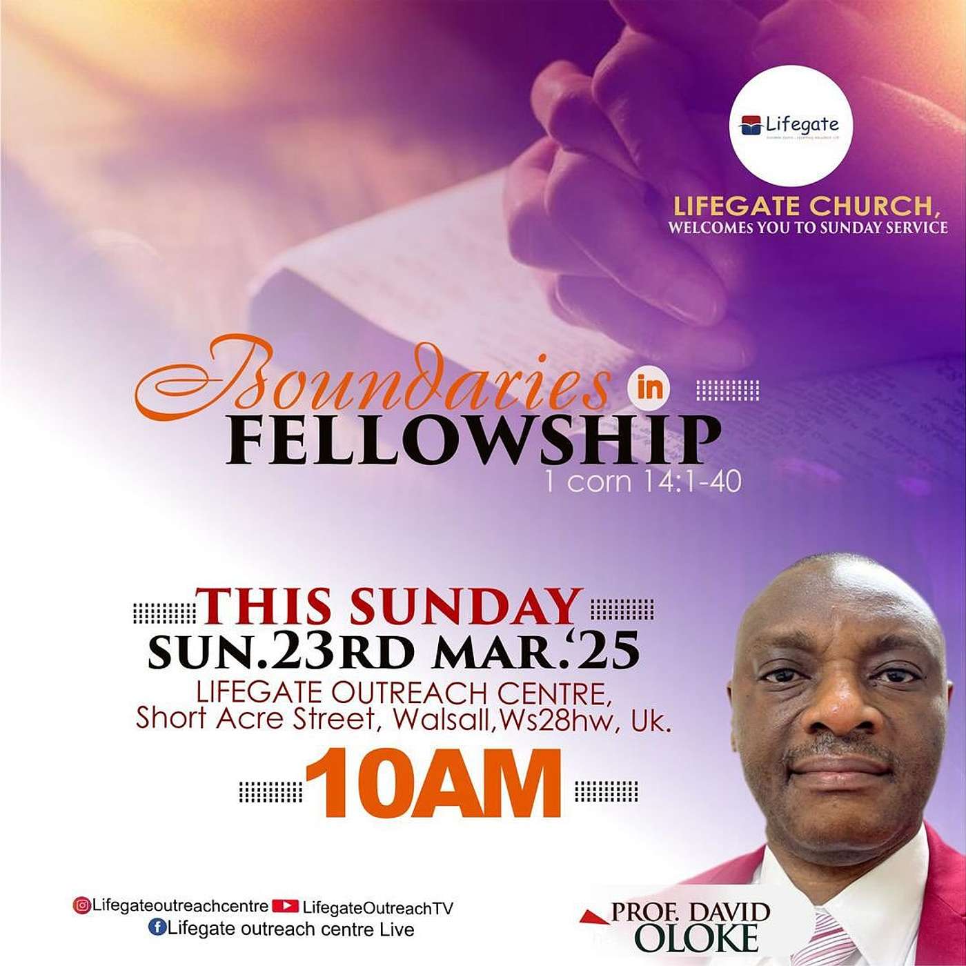 Boundaries In Fellowship - Lifegate Church - 23.3.25