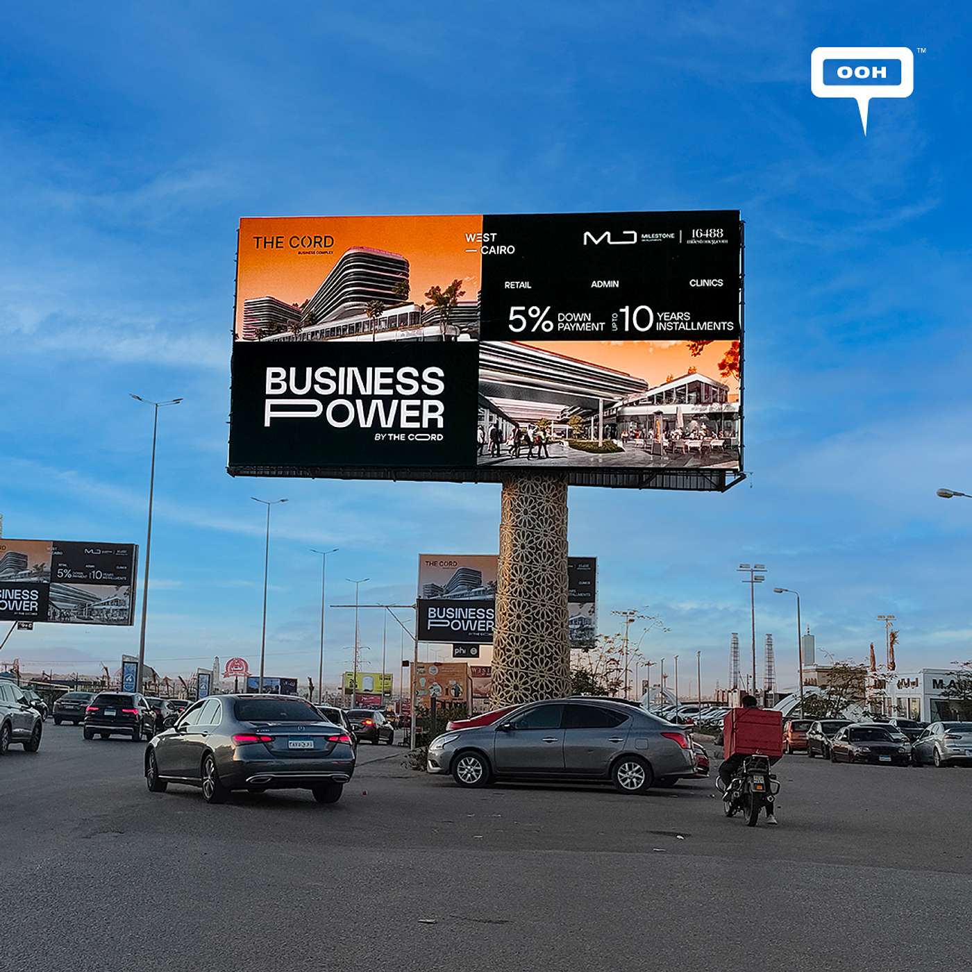 Milestone Developments Promotes The Cord with Business is Power Campaign on Cairo's OOH episode artwork