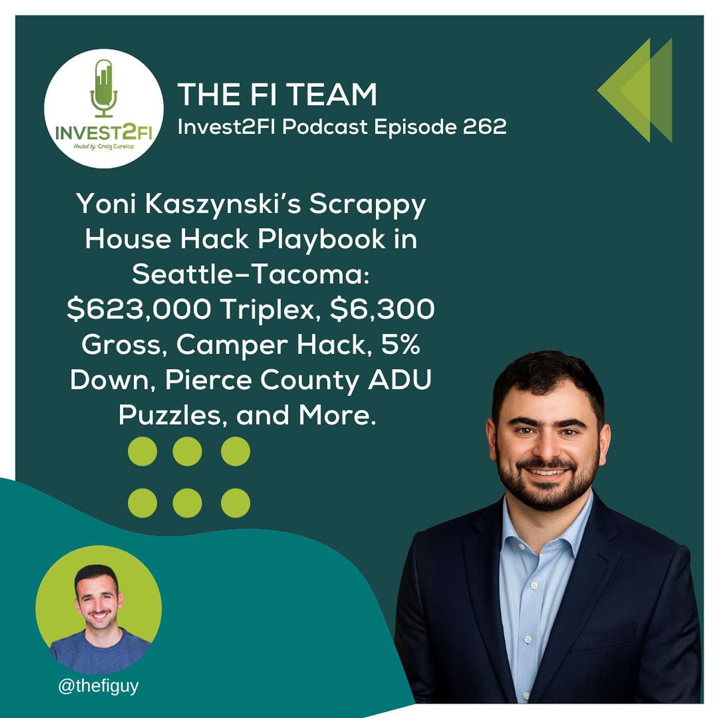 Episode 262 - Yoni Kaszynski’s Scrappy House Hack Playbook in Seattle–Tacoma: $623,000 Triplex, $6,300 Gross, Camper Hack, 5% Down, Pierce County ADU Puzzles, and More Episode 262 - Yoni Kaszynski’s Scrappy House Hack Playbook in Seattle–Tacoma: $623,000 Triplex, $6,300 Gross, Camper Hack, 5% Down, Pierce County ADU Puzzles, and More