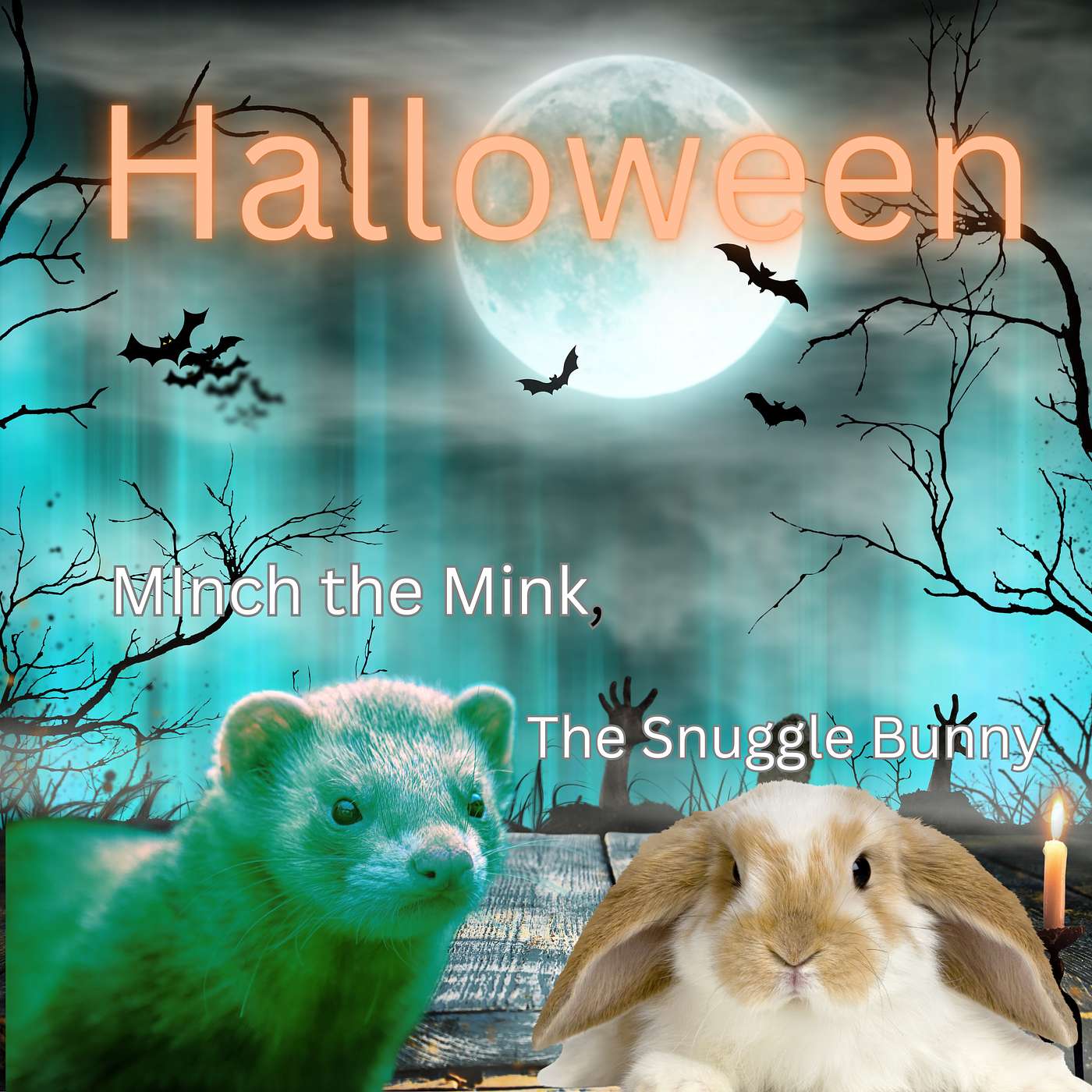 The Mink Named Minch Encounters Halloween with the Snuggle Bunny