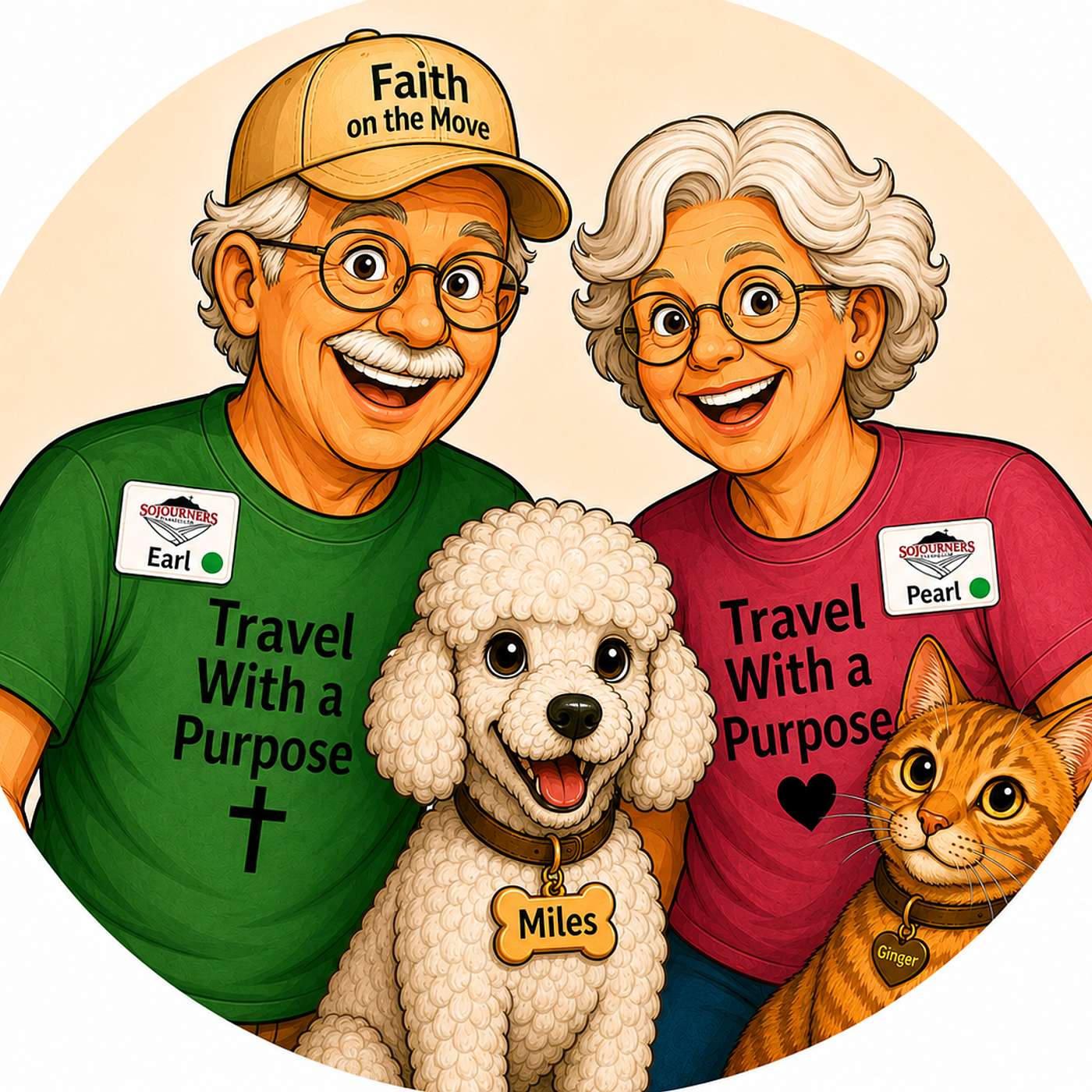 Introducing New Sojourners, Earl and Pearl Traveler, Miles the Poodle, and Miss Gypsy the Orange Tabby episode artwork