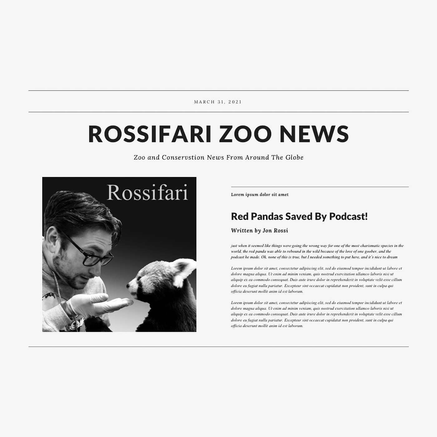 Rossifari Podcast - Zoos, Aquariums, and Animal Conservation