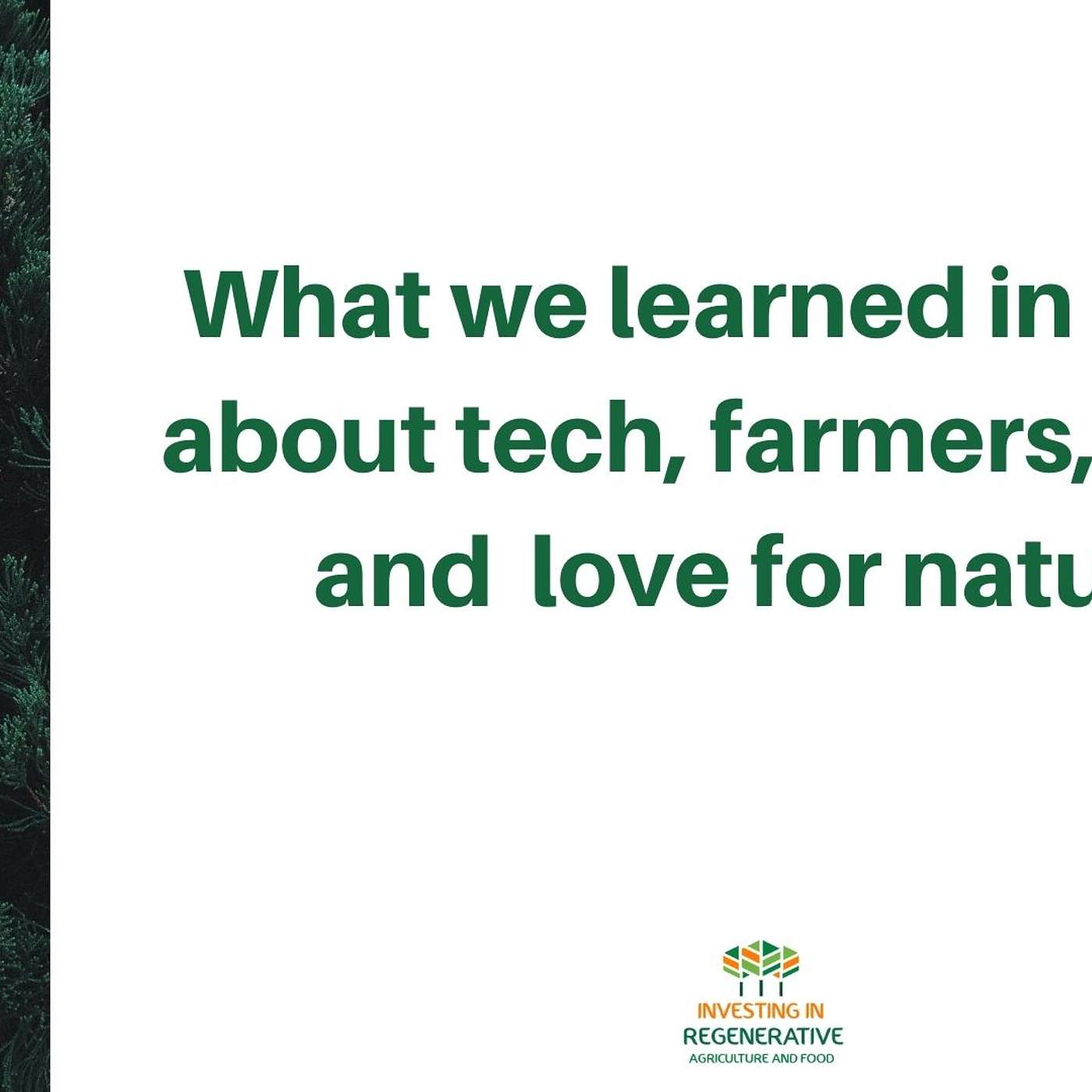What we learned in 2021 about tech, farmers, scale and love for nature
