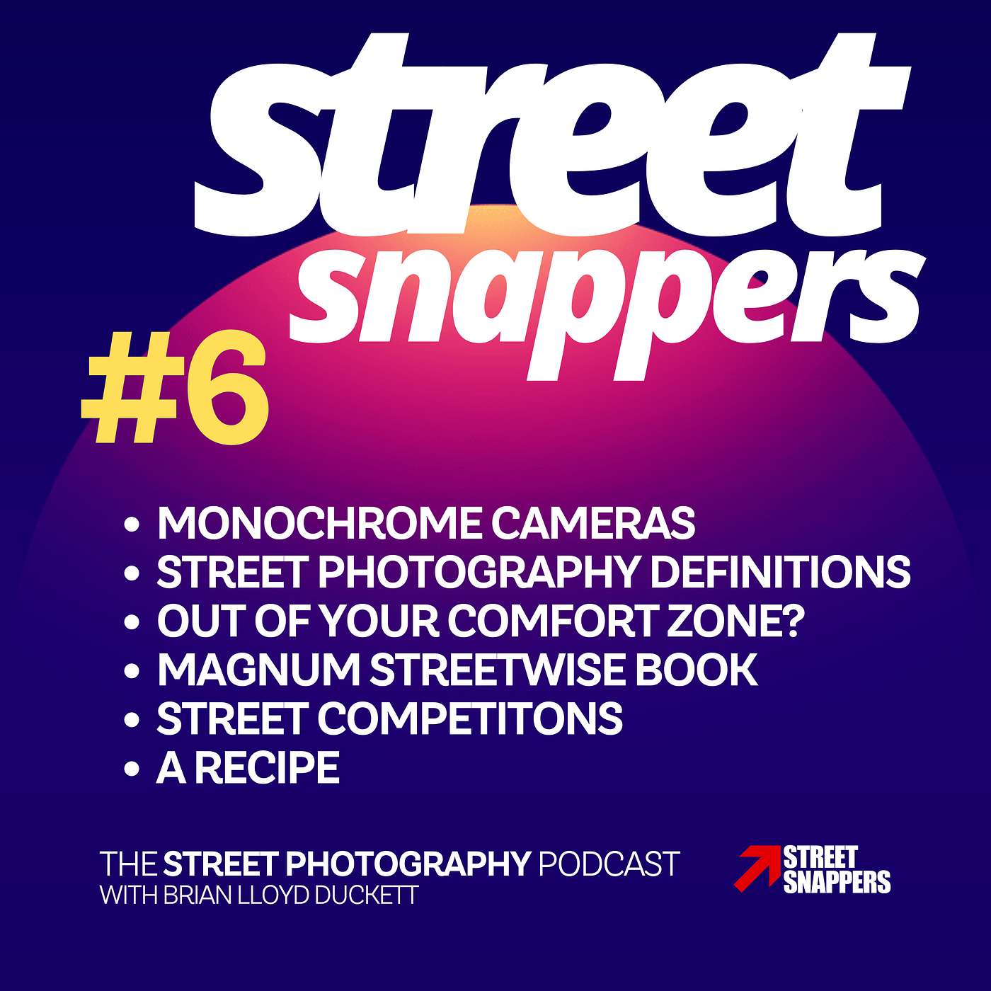Episode #6 - Where's your comfort zone? Also - monochrome cameras, street competitions, a hot book recommendation, street photography definitions - and a recipe!