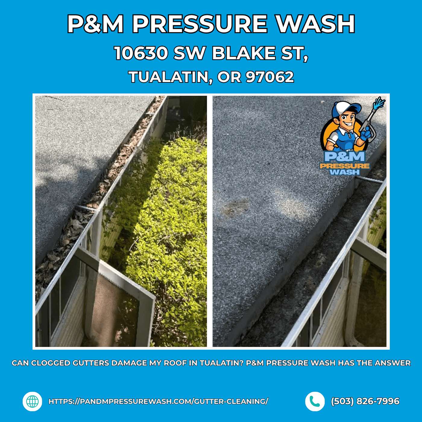 Can Clogged Gutters Damage My Roof in Tualatin? P&M Pressure Wash Has the Answer episode artwork
