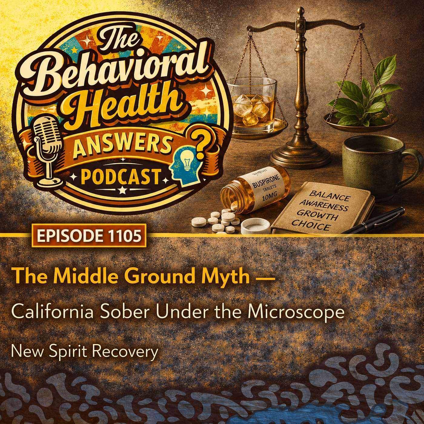 Episode 1105: The Middle Ground Myth - California Sober Under the Microscope | New Spirit Recovery episode artwork