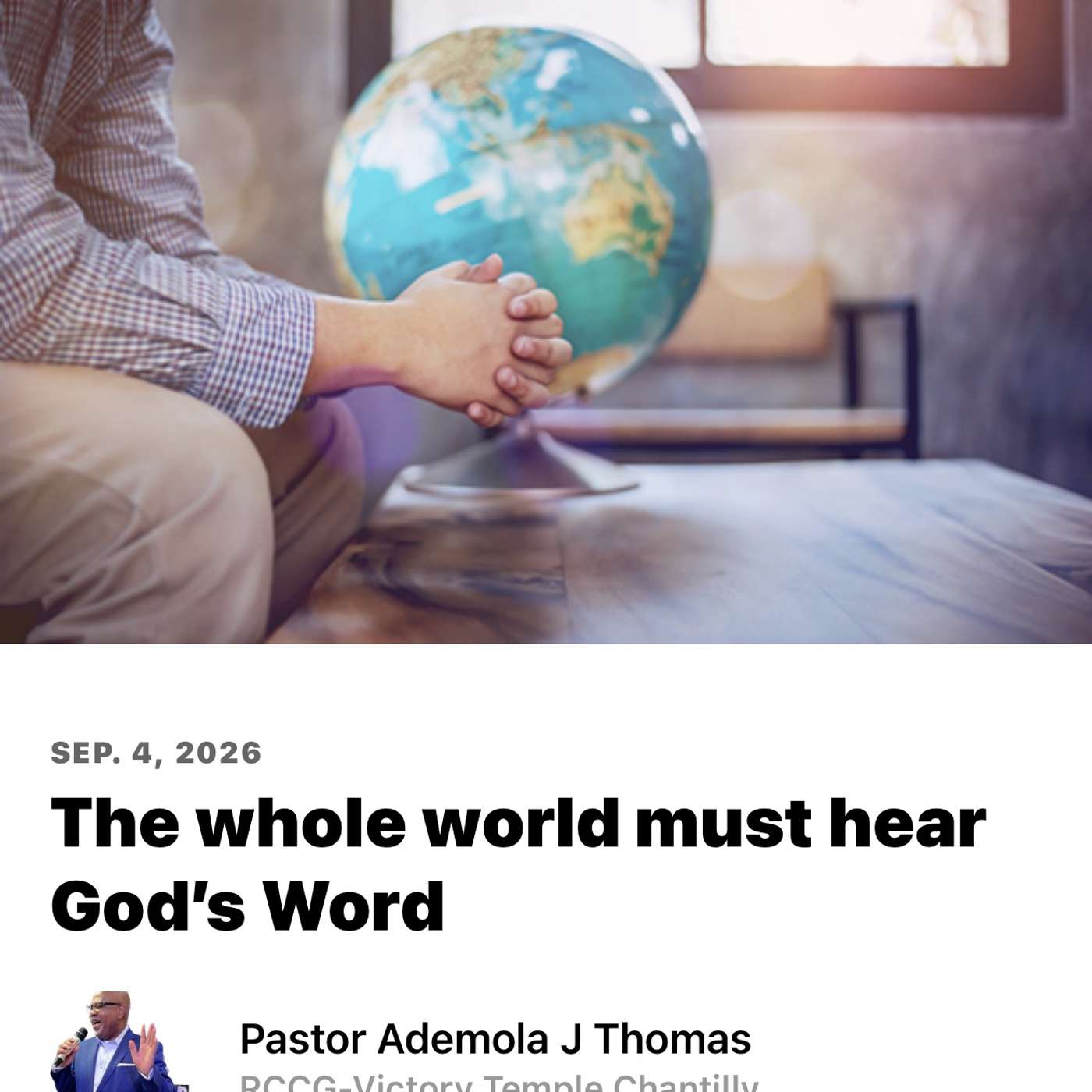 The whole world must hear God's Word episode artwork