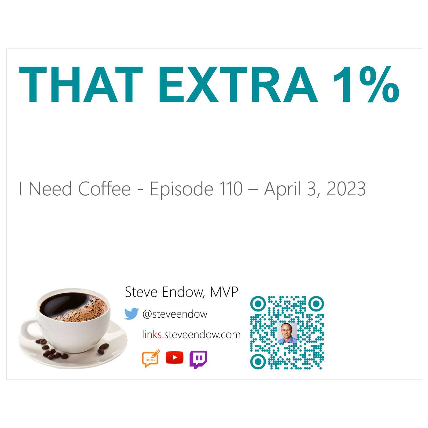 I Need Coffee: Episode 110 - That Extra 1%