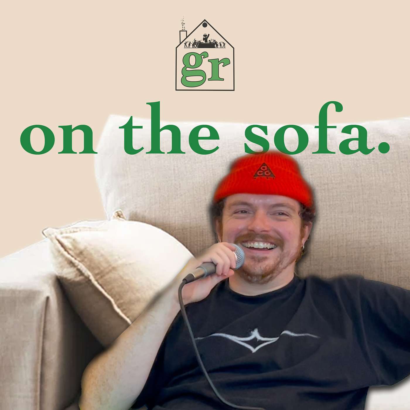 on the sofa.