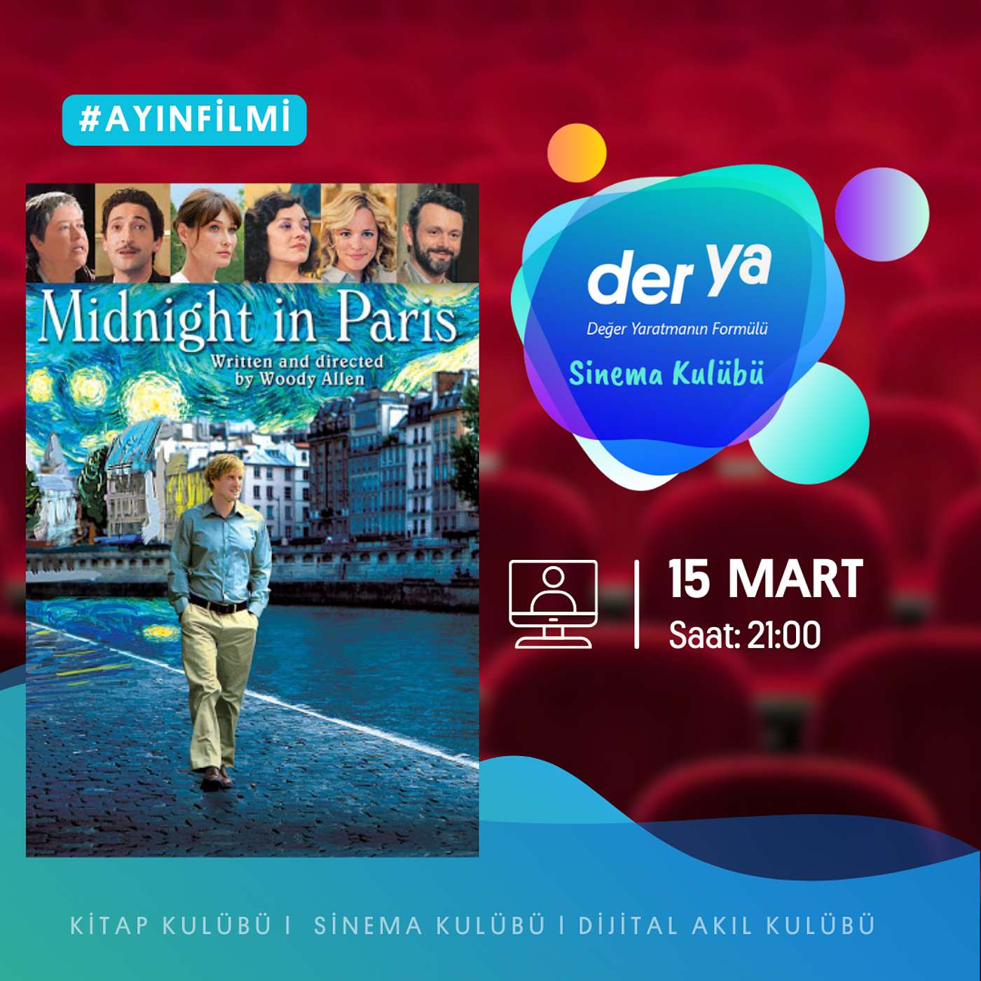 der ya Sinema Kulübü ile Paris'te Gece Yarısı