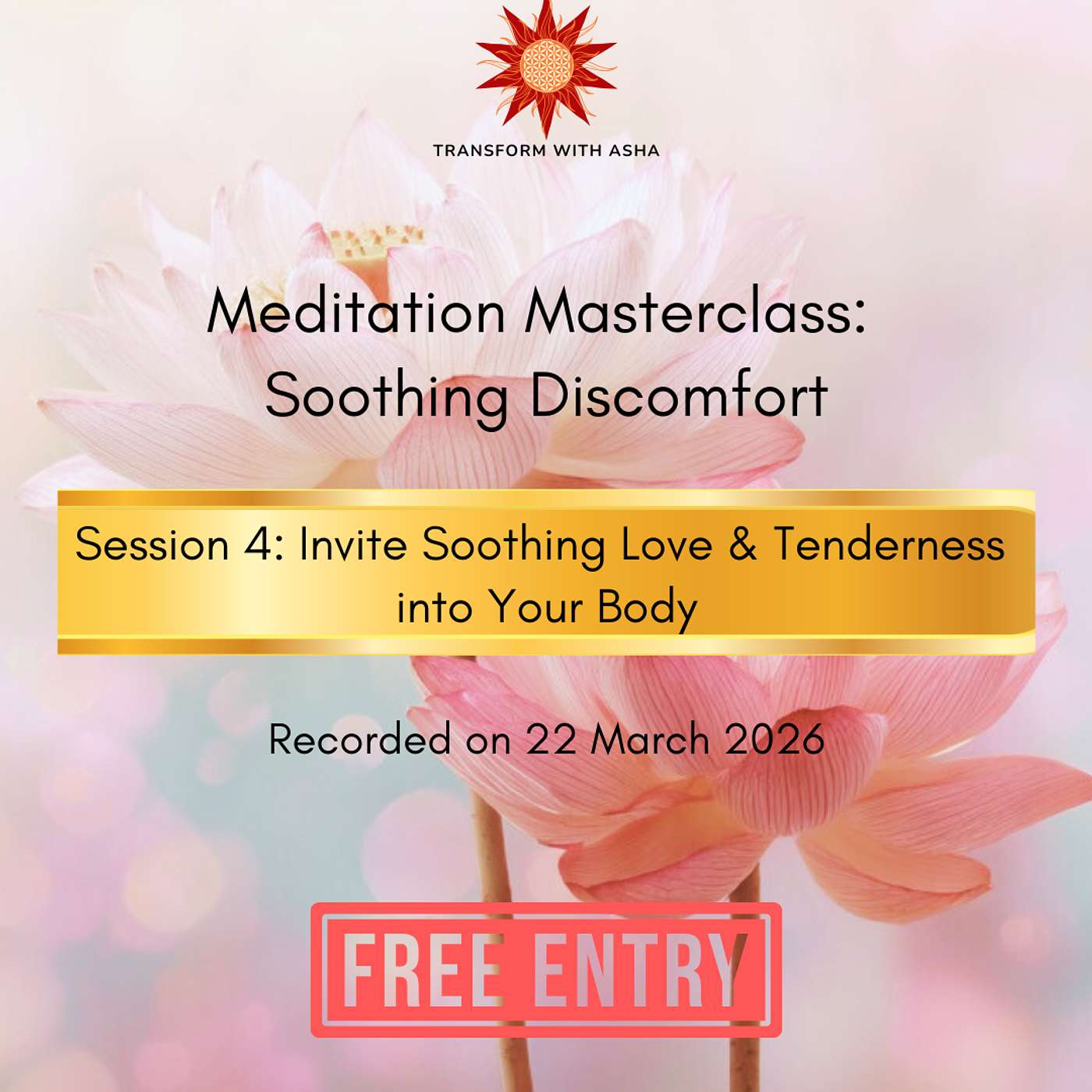 #15: Session 4 Meditation Masterclass: Soothing Discomfort #15: Session 4 Meditation Masterclass: Soothing Discomfort
