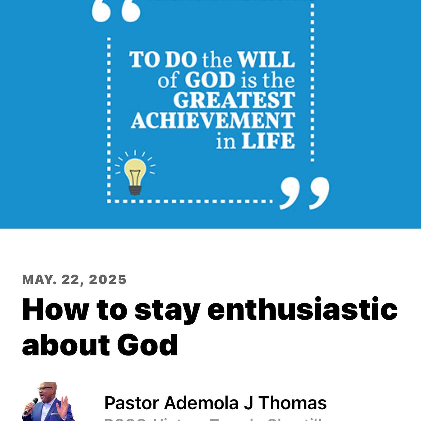 How to stay enthusiastic about God. episode artwork
