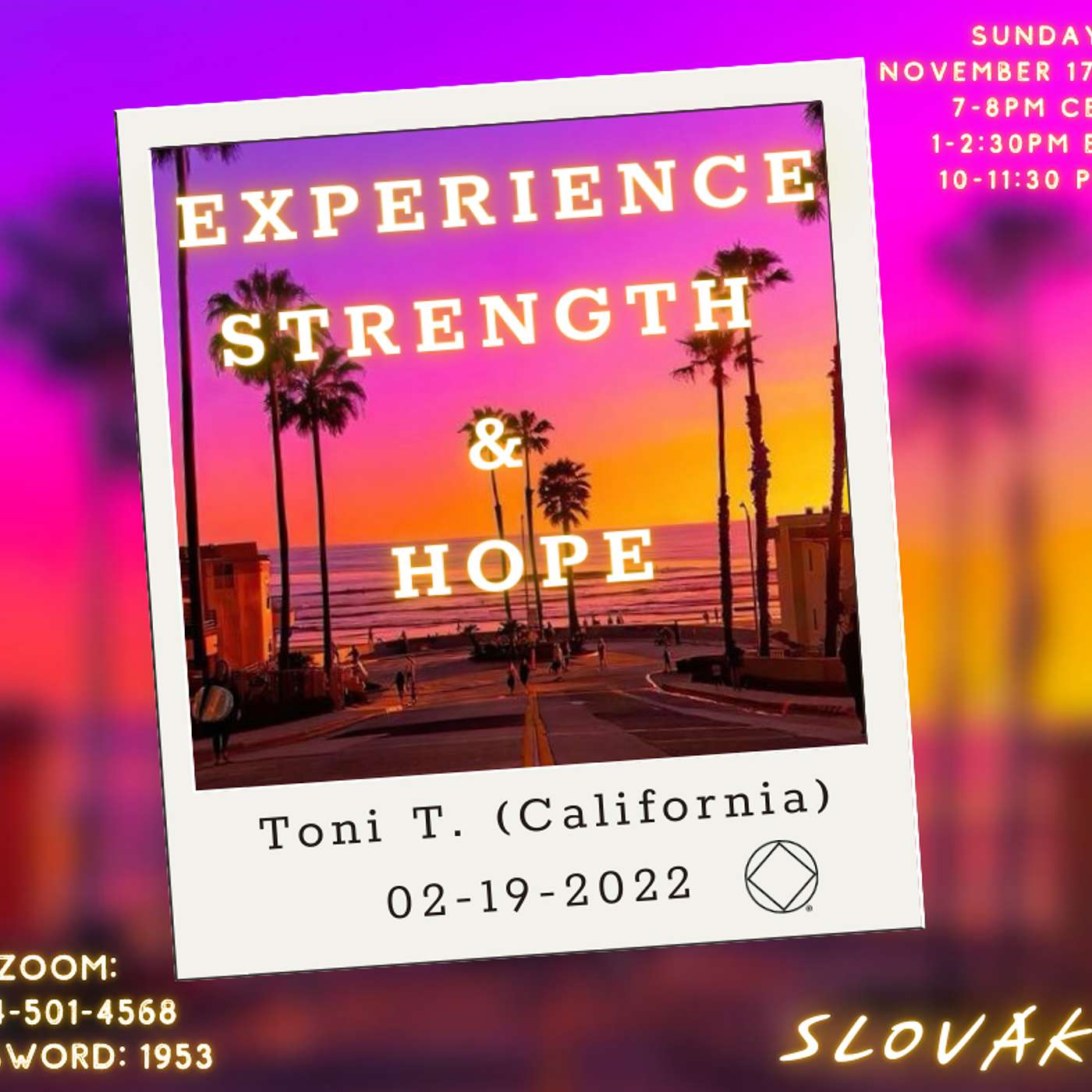 Toni T. California experience strength & hope episode artwork