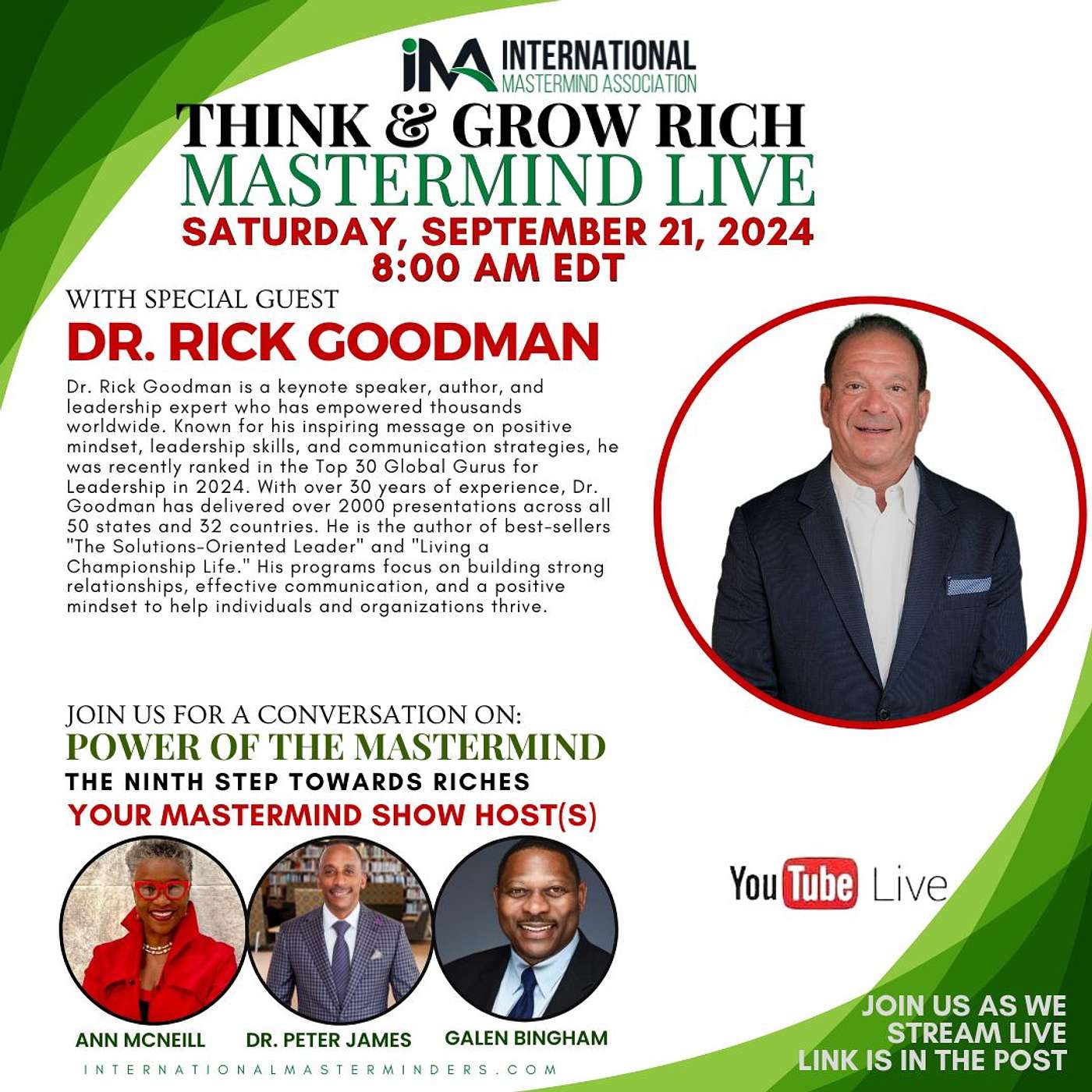 IMA Think & Grow Rich Saturday Show 09.21.2024 - POWER OF THE MASTER MIND - The Ninth Step to Riches episode artwork