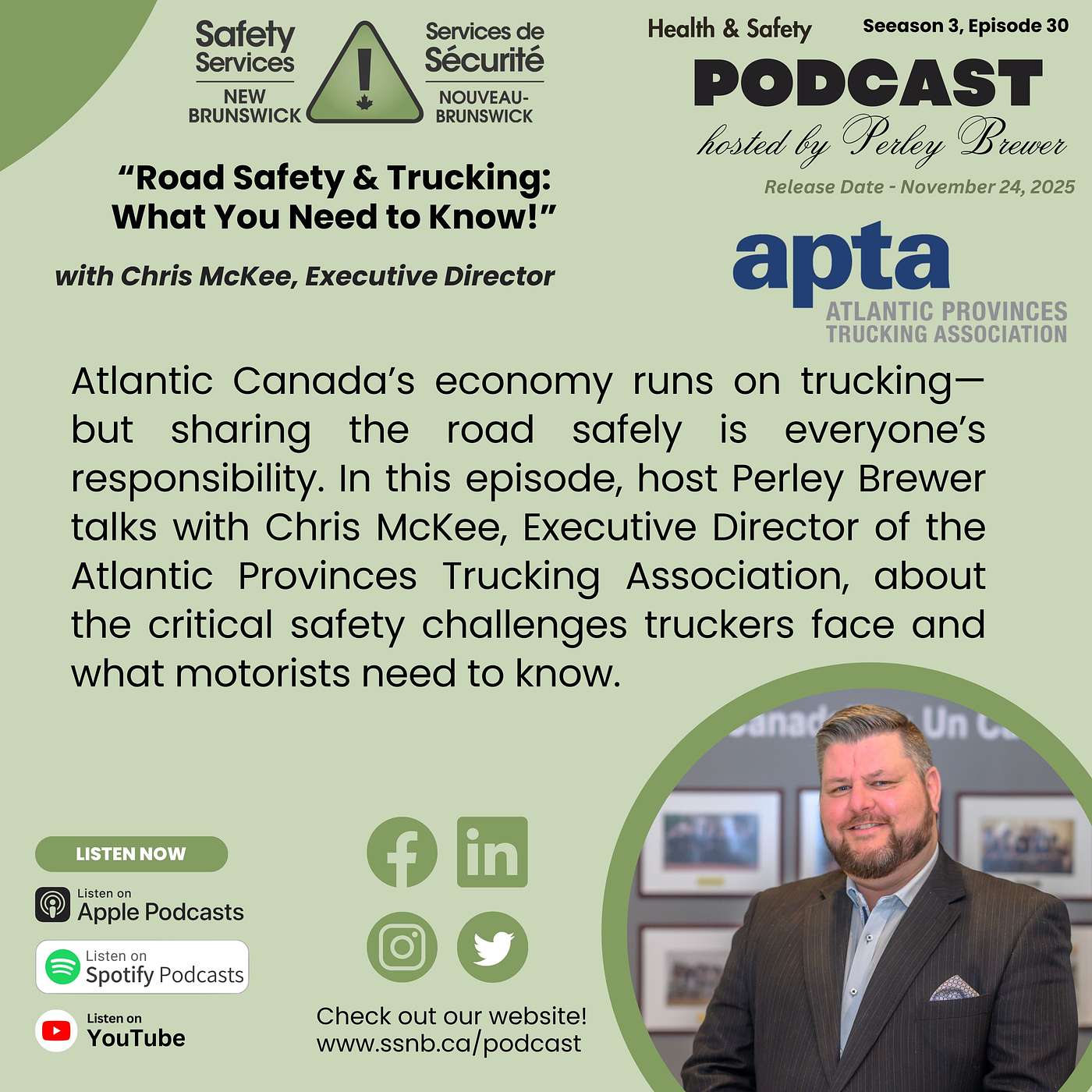 Road Safety & Trucking: What You Need to Know! -  Chris McKee, Executive Director - Atlantic Provinces Trucking Association episode artwork