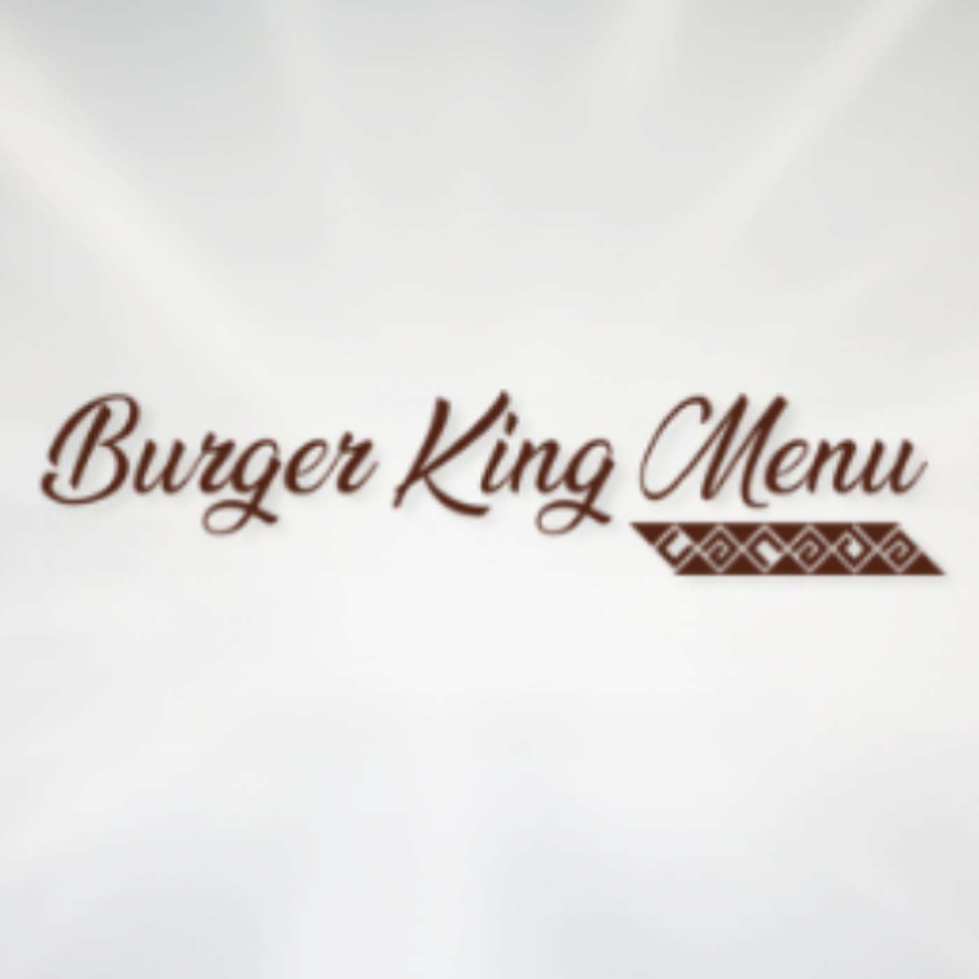 Burger king Menu's 