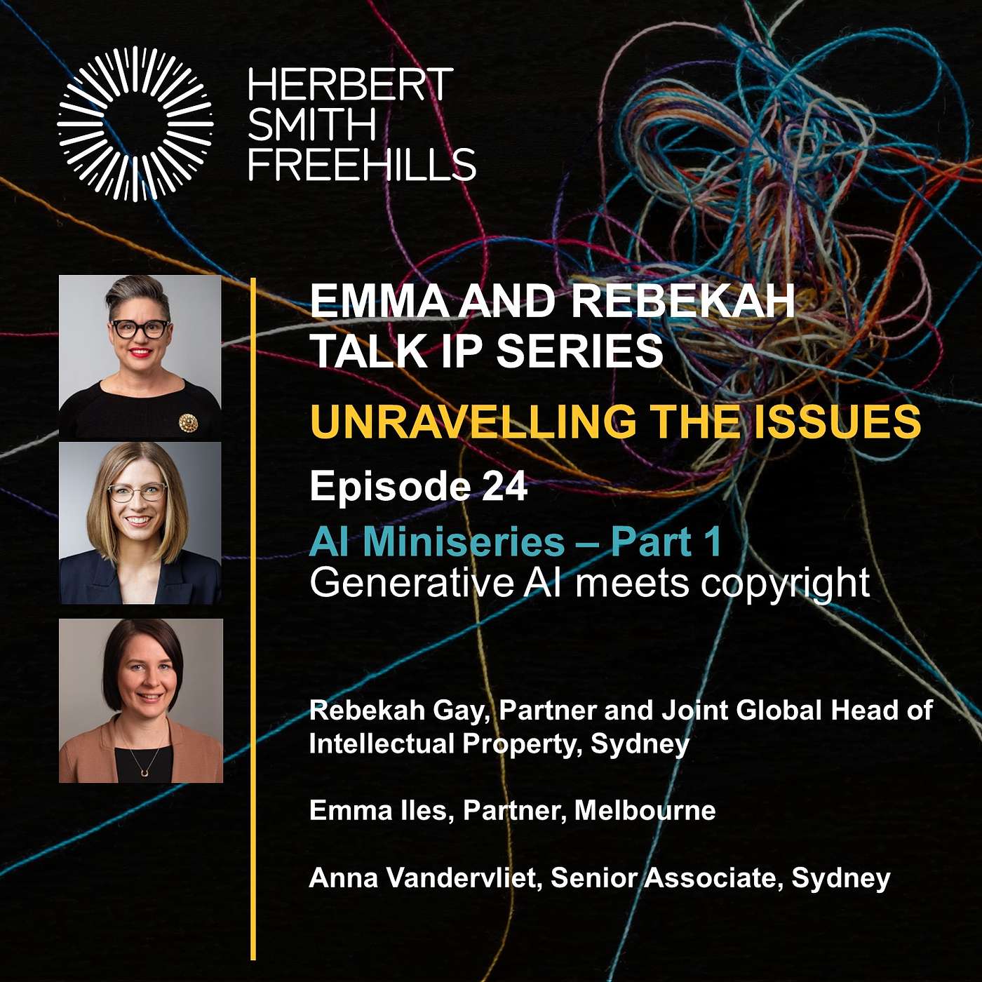 Emma and Rebekah Talk IP EP24: AI Miniseries – Part 1 – Generative AI meets copyright episode artwork