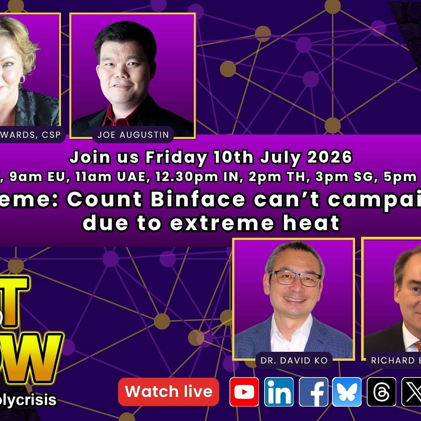 The Sh*t Show: Count Binface can’t campaign due to extreme heat