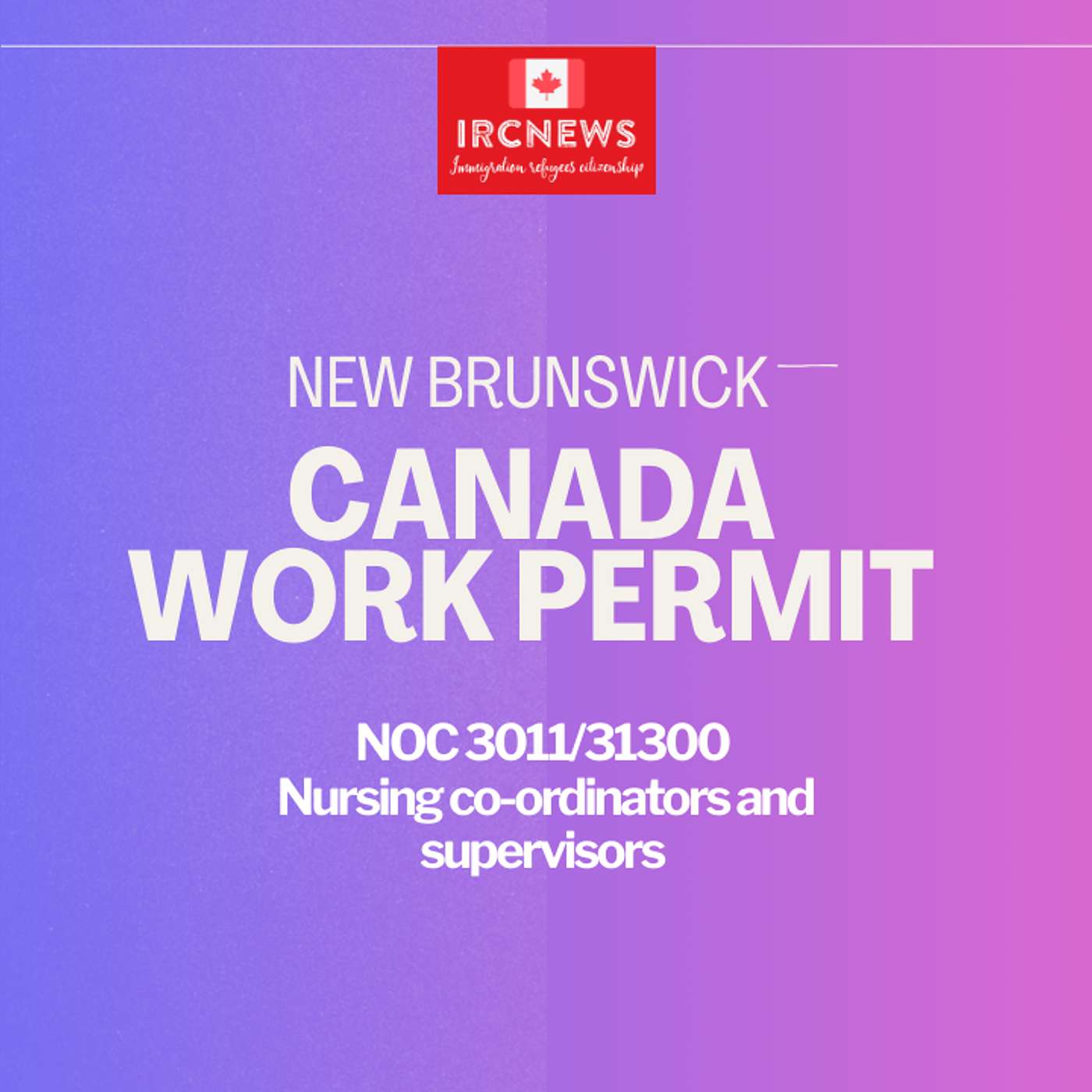 Canada Immigration New Brunswick NOC 3011/31300 Nursing co-ordinators and supervisors Work Permits episode artwork