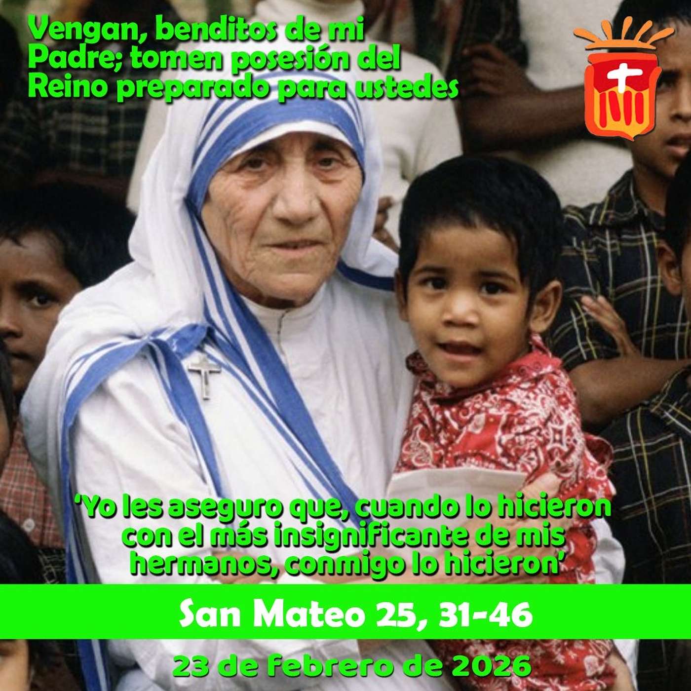 2026-02-23 San Mateo 25, 31-46: Lunes I Cuaresma