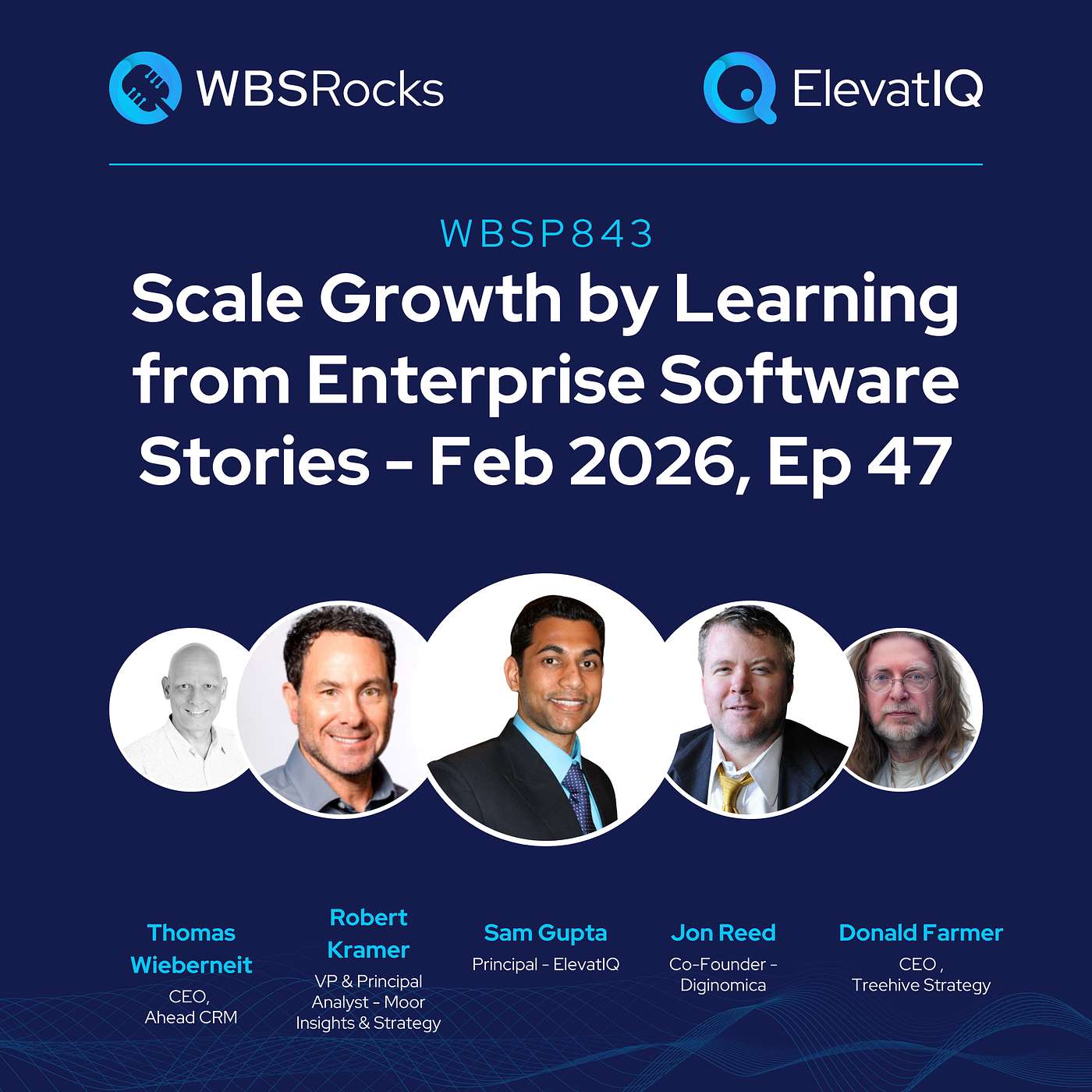 WBSP843: Scale Growth by Learning from Enterprise Software Stories - Feb 2026, Ep 47, an Objective Panel Discussion episode artwork