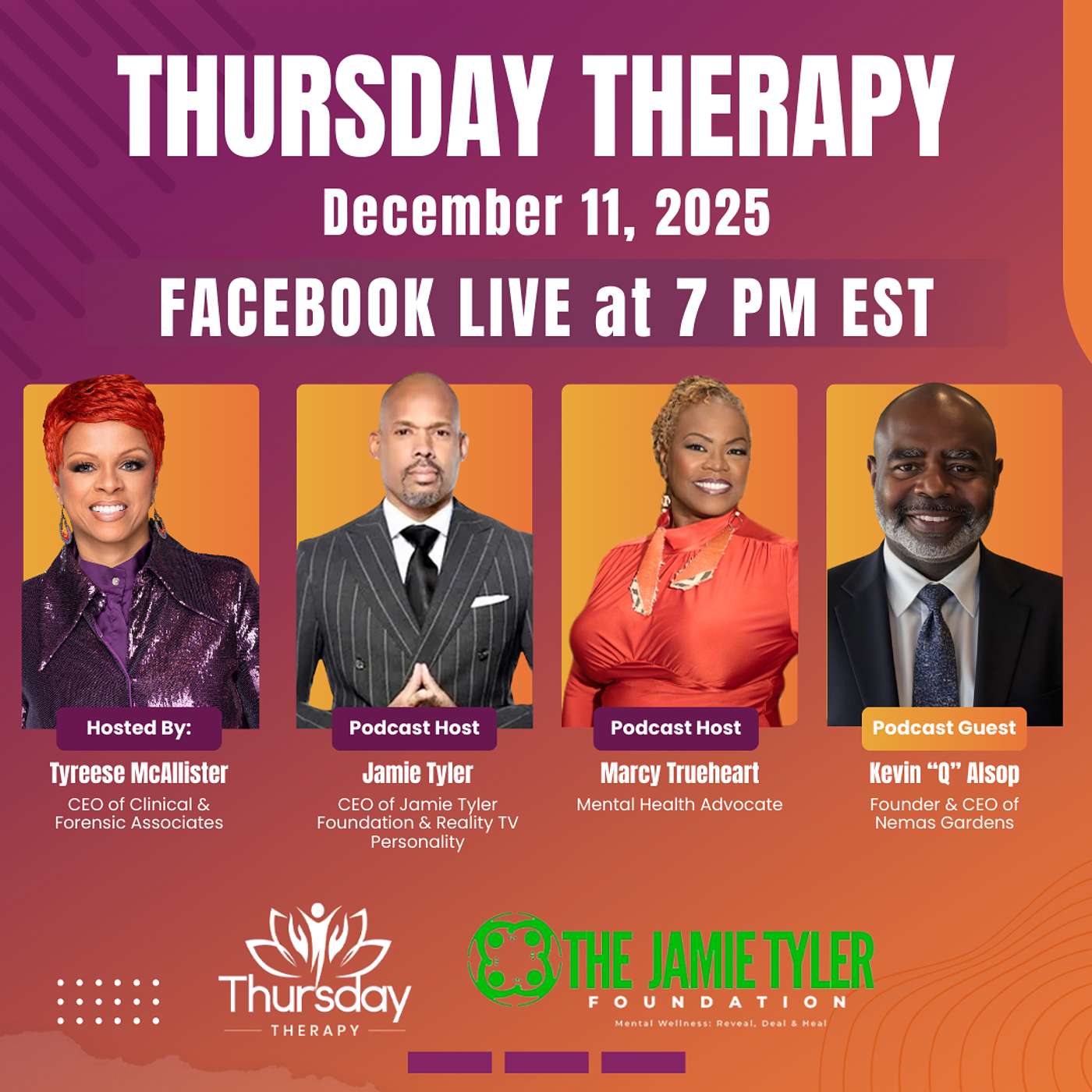 Thursday Therapy with the Jamie Tyler Foundation
