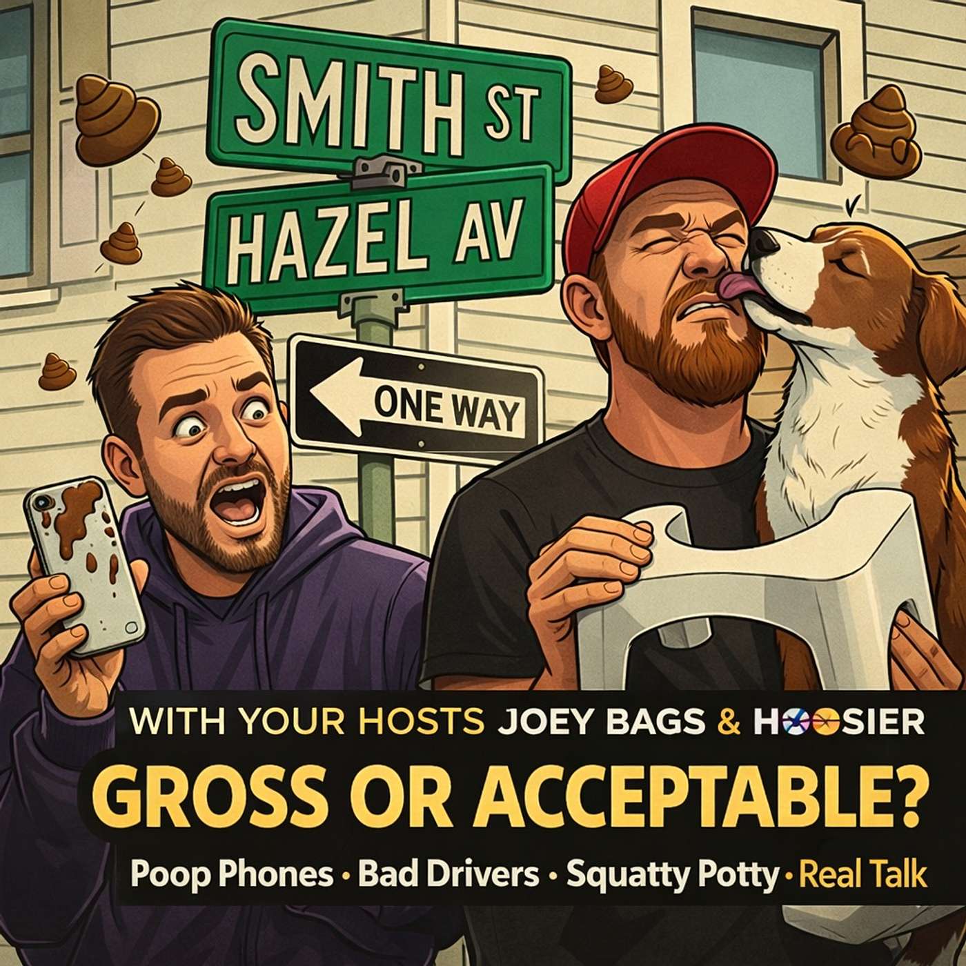(Ep 28) Gross or Acceptable: Poop Phones, Bad Drivers & A Turn We Didn't Expect💩📱🐶👅🤮 episode artwork
