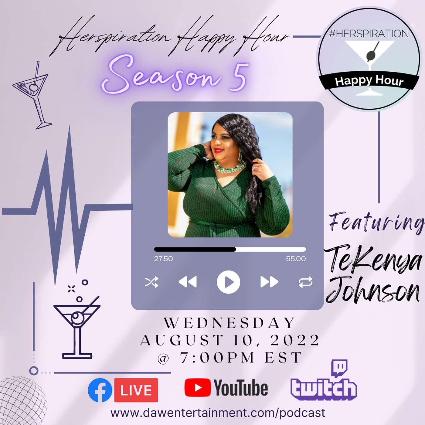 Herspiration Happy Hour, Season 5, Episode 23: The Glow of a Rosebud w/ Authoress TeKenya Johnson episode artwork