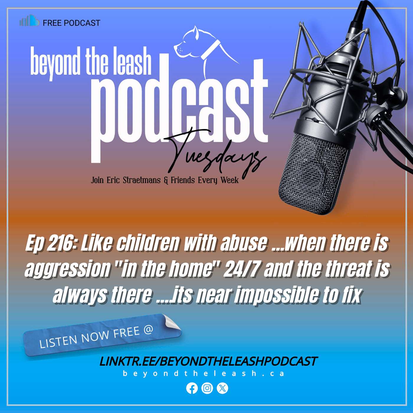 Ep 216: Like children with abuse ...when there is aggression "in the home" 24/7 and the threat is always there ....its near impossible to fix
