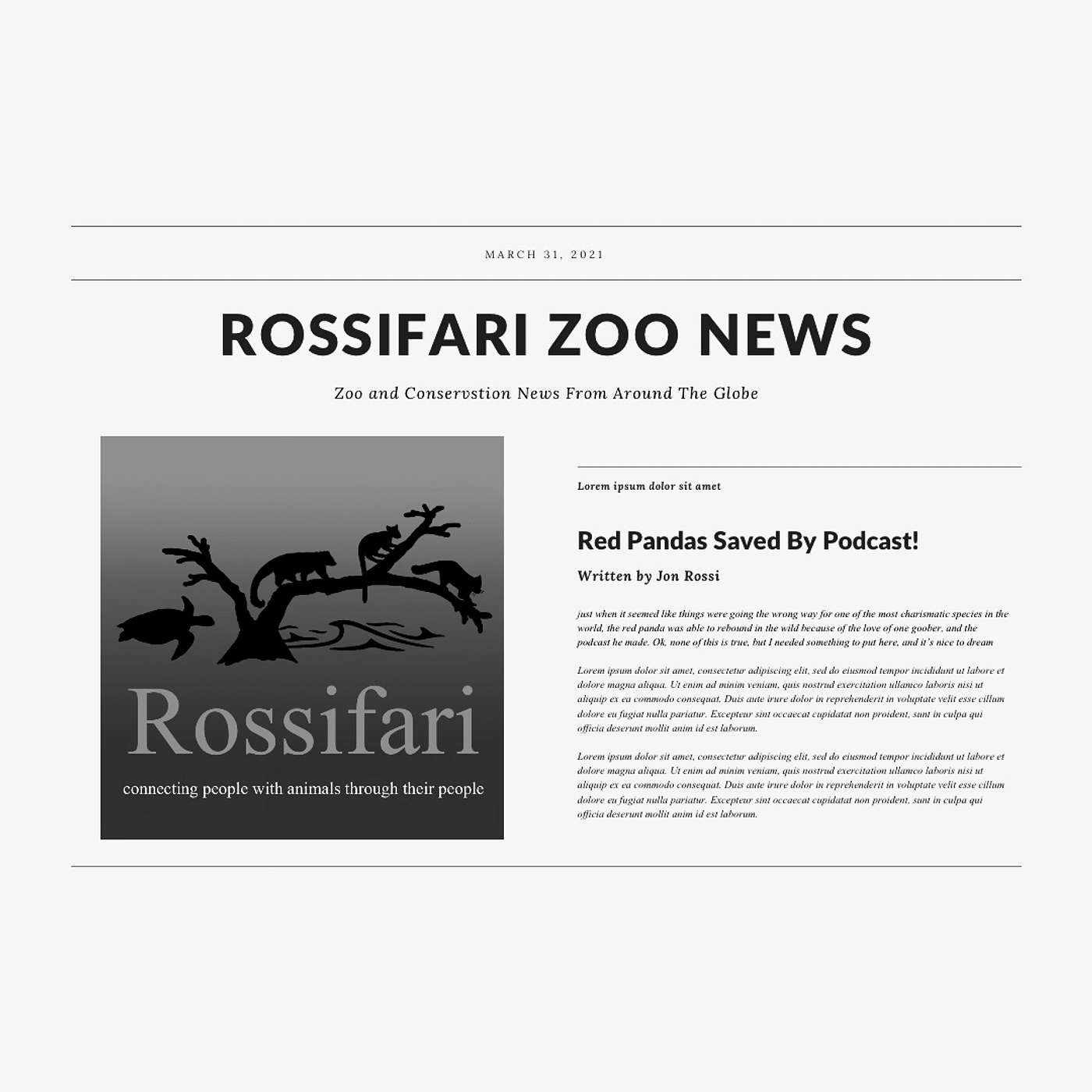 Rossifari Zoo News 3.6.26 - The Tiny Gherkins Edition featuring Natalia Reagan!