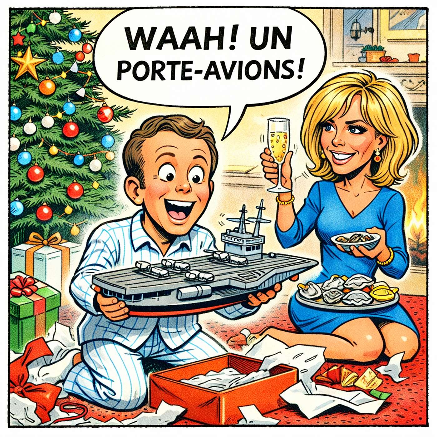 Joyeux Noël ! 🎄 Foie gras, huîtres, champagne... 😋 - FREE episode - Macron s’offre un nouveau jouet (toy) à 10 milliards d’euros - DELF A2 / B1 - Compréhension orale - French Intermediate Level